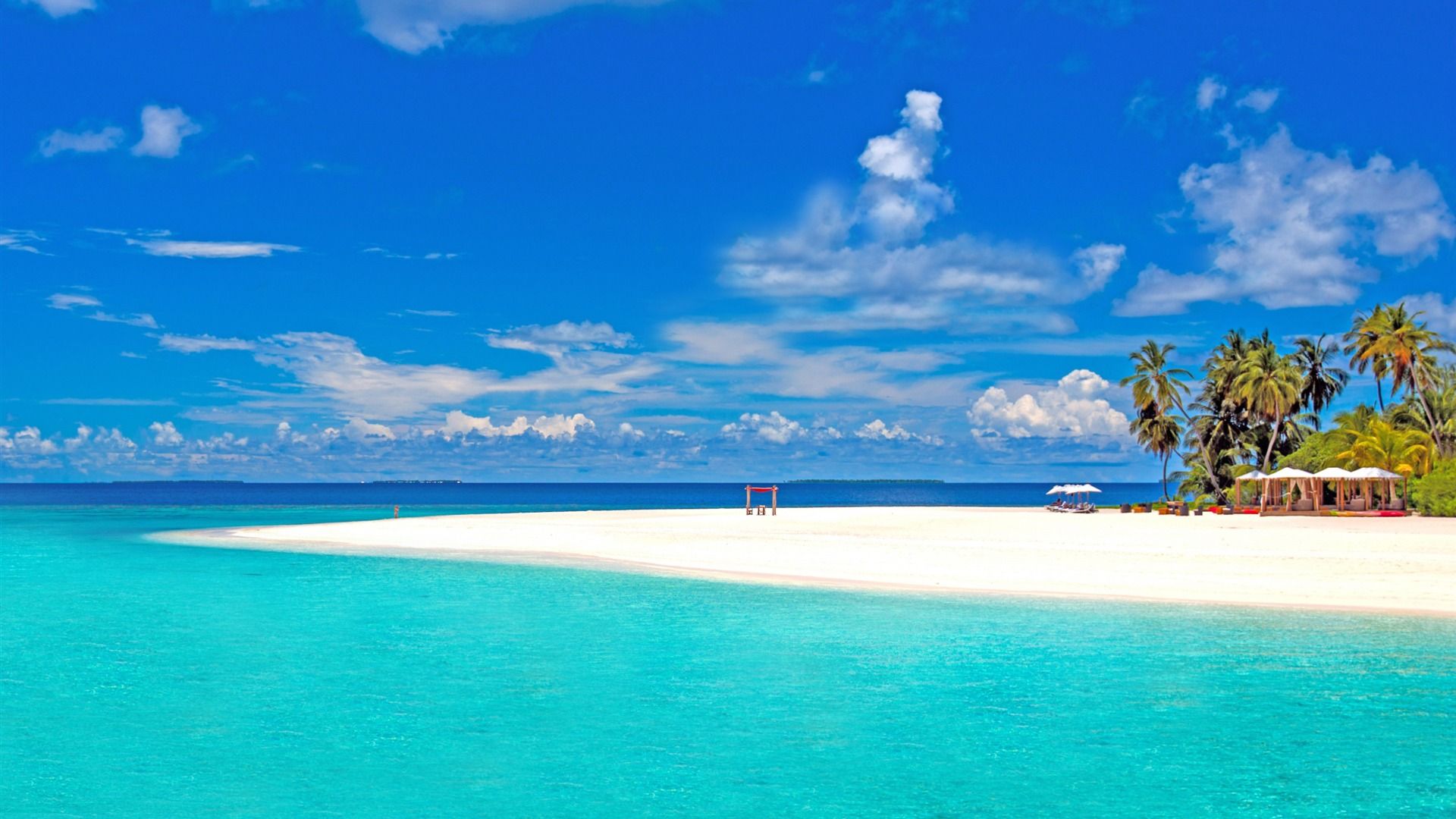 1920x1080 Tropical Beach Vacation Summer Scenery HD Wallpaper