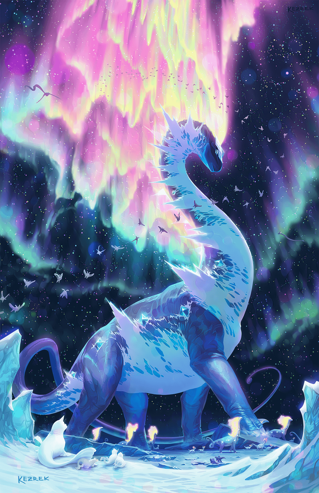 1080x1670 Primordial of the Auroras kinds of Pokemon in scene, some well hidden! [OC ART]