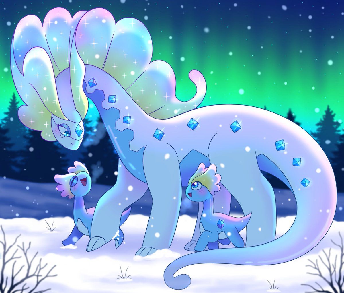 1200x1021 Aurorus and Amauras! ❄️