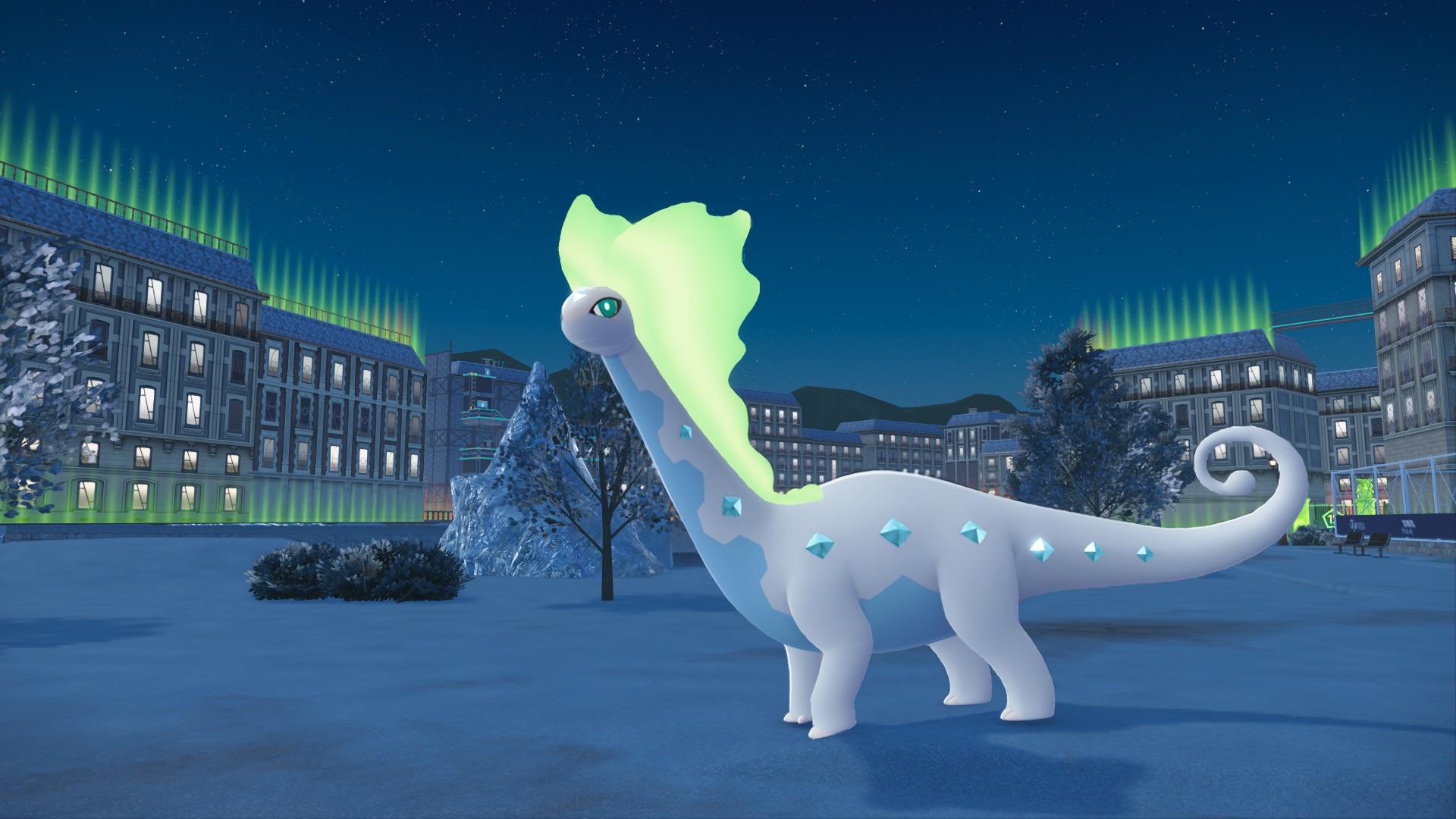 1920x1080 A shiny alpha aurorus at this time of day, at this time of year, in this part of the region localized entirely within Lumios city