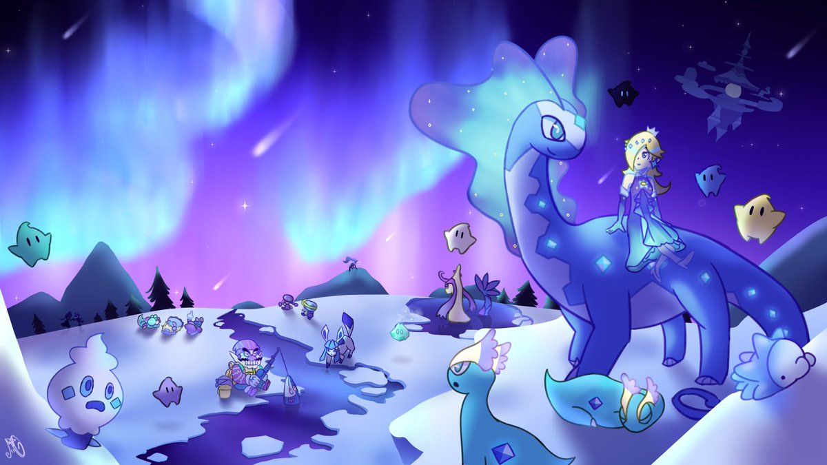 1200x675 ✧・ﾟ: *✧・ﾟ:* aurora *:・ﾟ✧*:・ﾟ✧ • #rosalina #princessrosalina #luma #aurora #auroraborealis #aurorus #amaura #wario #vanillite #supermariogalaxy #pokémon #cometobservatory #glaceon