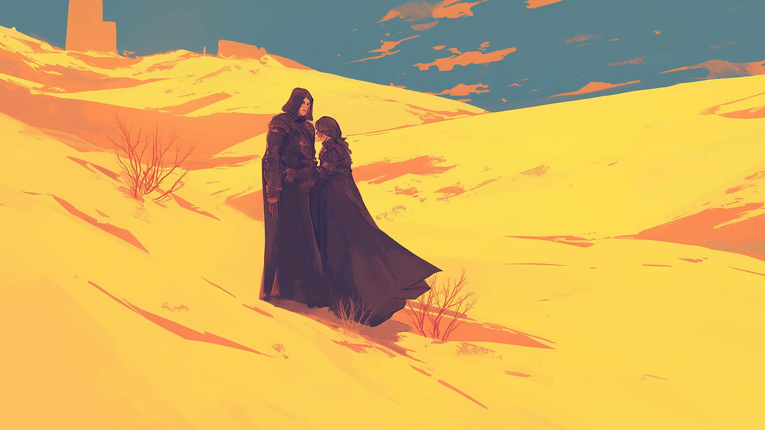 1536x864 Dune Paul Chani Desert Desktop Wallpaper Wallpaper in 4K