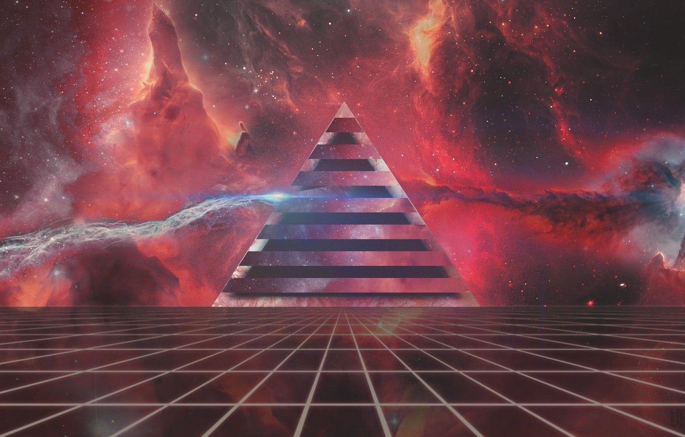 1332x850 Wallpaper Music, Neon, Space, Pyramid, Background, Triangle, Pink Floyd, Art, Pink Floyd, The Dark Side of the Moon image for desktop, section музыка