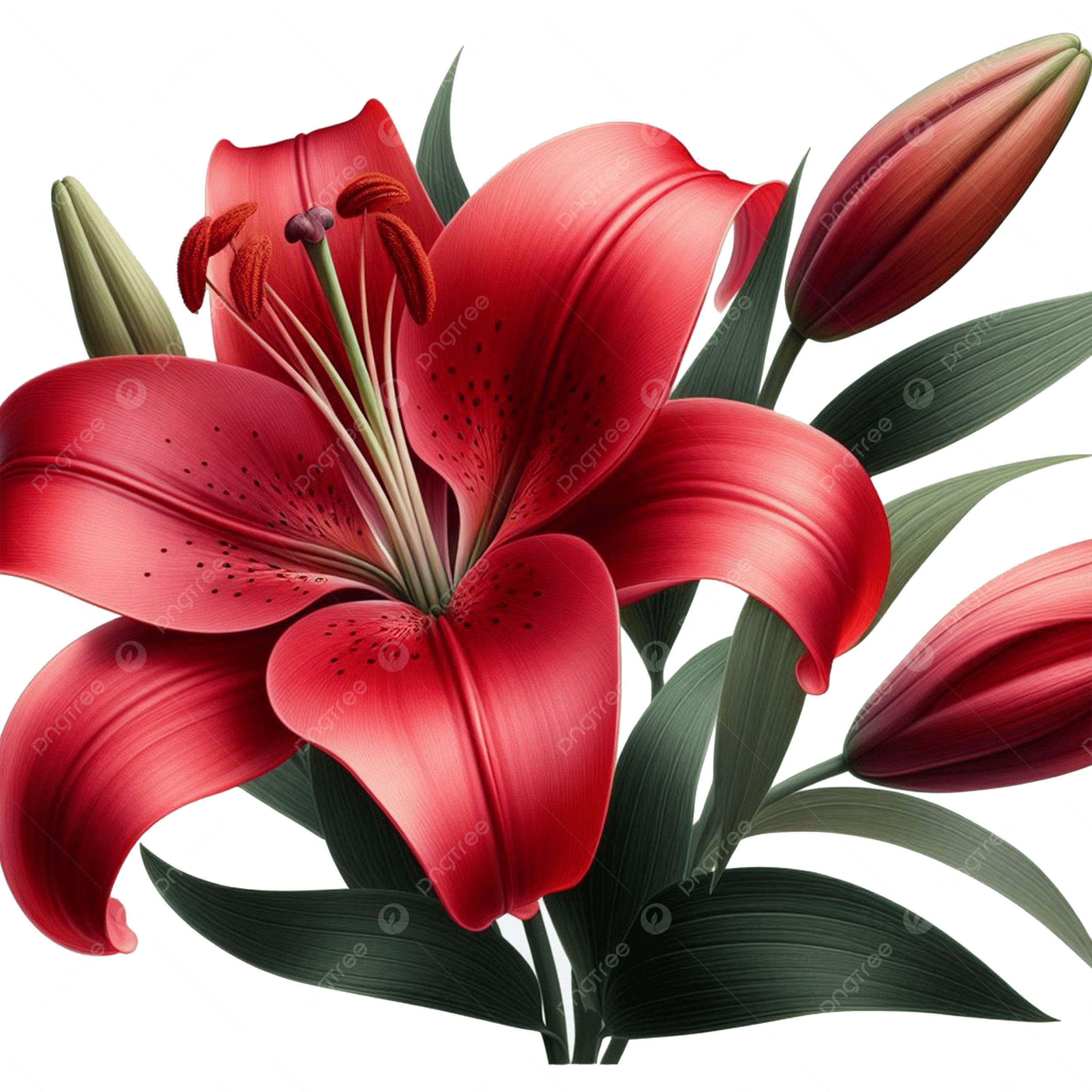 2500x2500 Beautiful Red Lily Flower, Lily, Flower, Red PNG Transparent Image and Clipart for Free Download