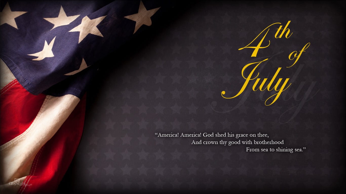 1366x768 4th of July Desktop Calendar- Free July Wallpaper