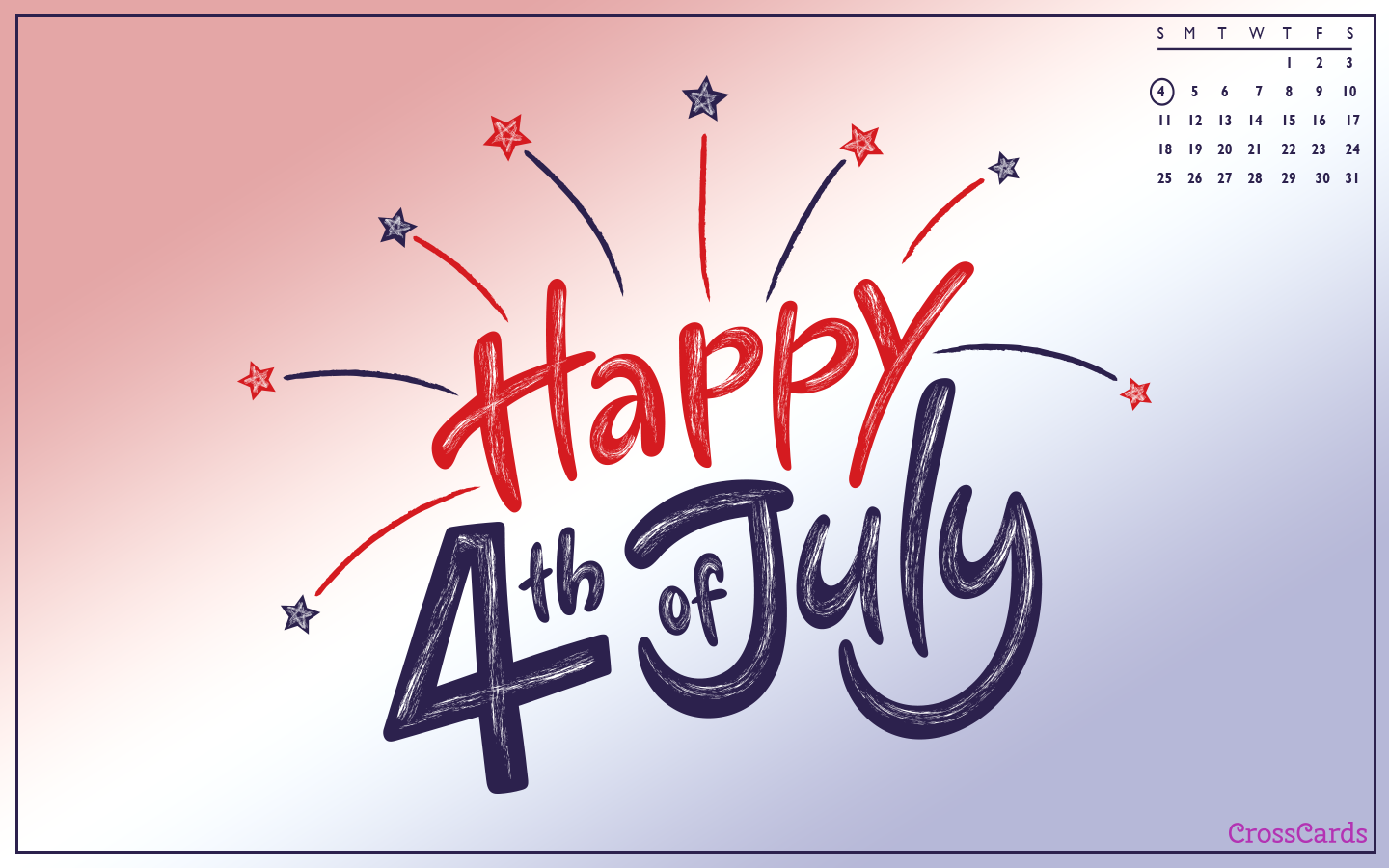 1440x900 July 2021 Fourth! Desktop Calendar- Free July Wallpaper