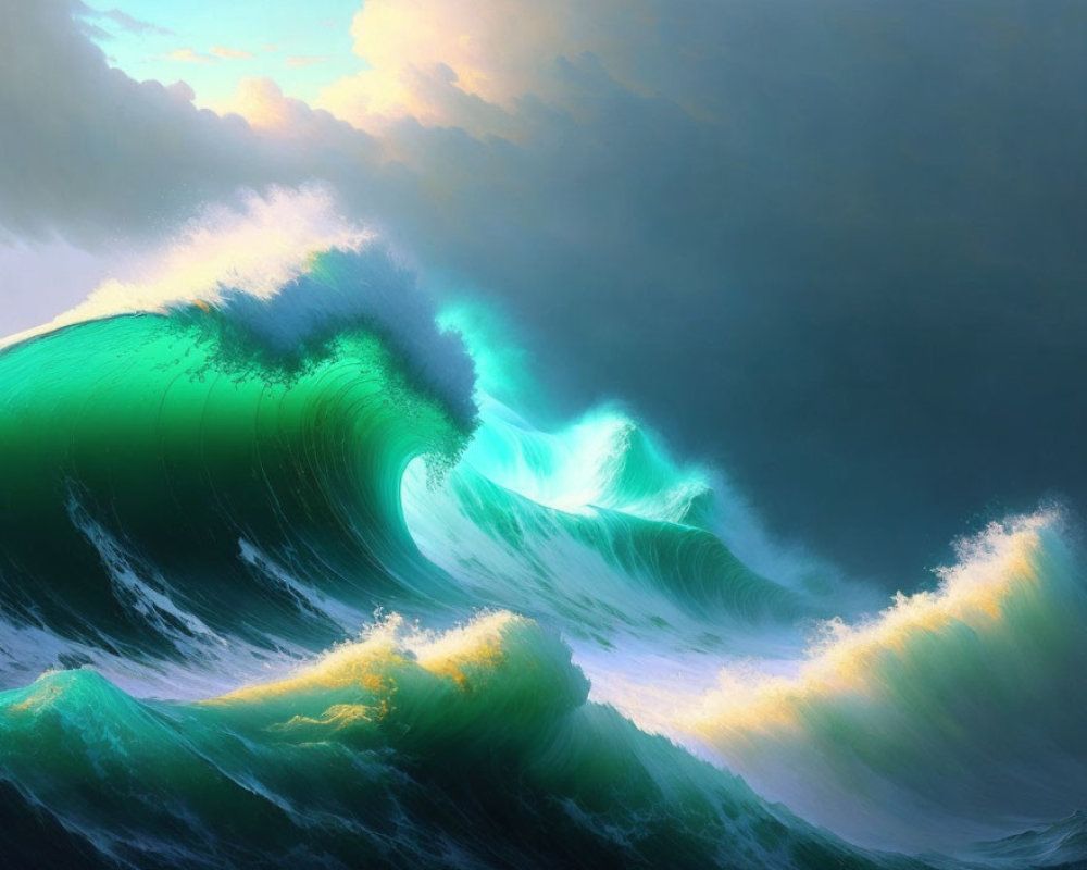 1000x800 image of The Ninth Wave is one of the most famous paintings by the Russian marine painter Ivan Aivazovsky. Deep Dream Generator