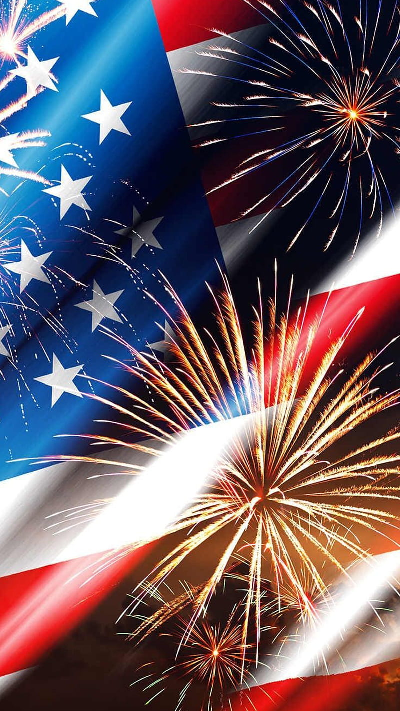 800x1422 Forth of july, 4th, 4th of july, explosion, fireworks, flag, usa, HD phone wallpaper
