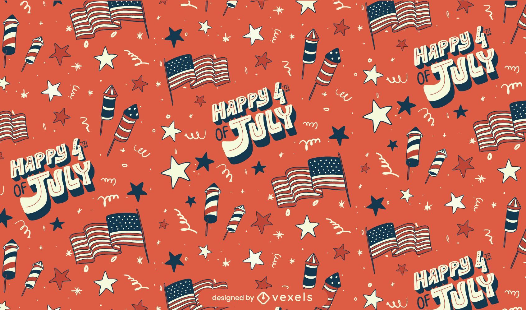 1693x997 Fourth Of July Seamless Pattern Vector Download