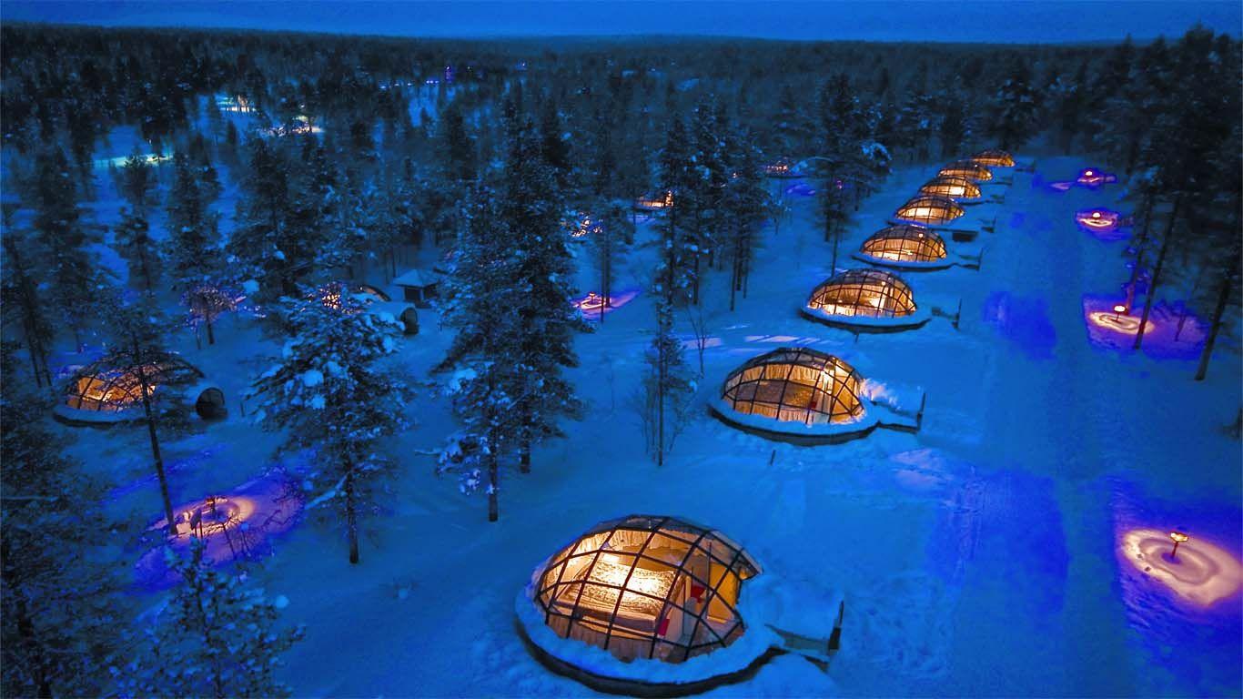 1366x768 Kakslauttanen glass igloos