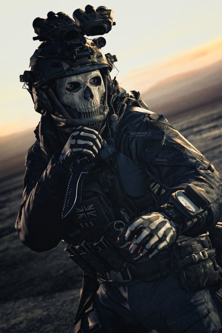 736x1104 Ghost in between Fight Call of Duty