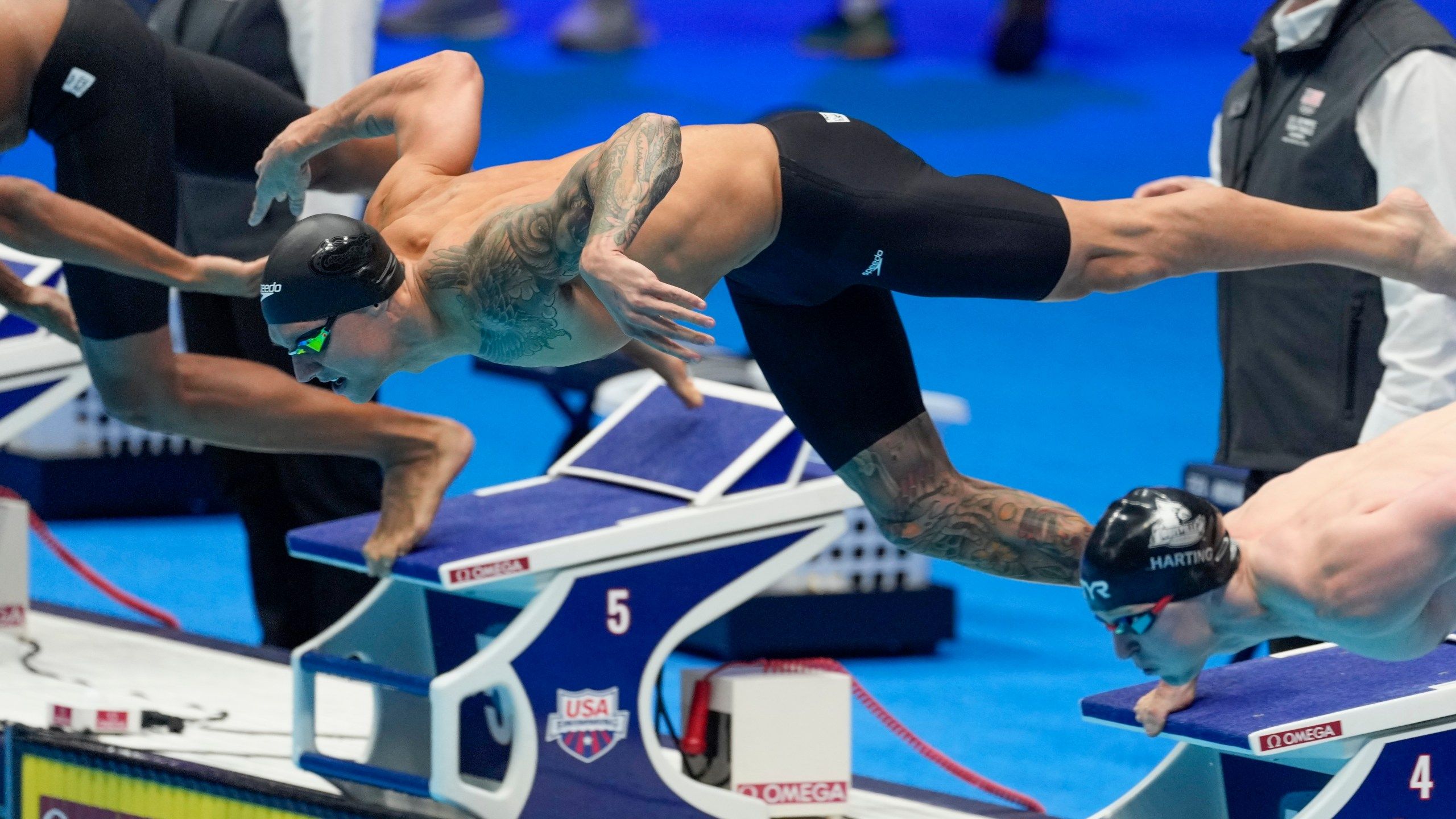 2560x1440 Dressel and Ledecky win again at U.S. Olympic swimming trials. Keep an eye on Kate Douglass, too