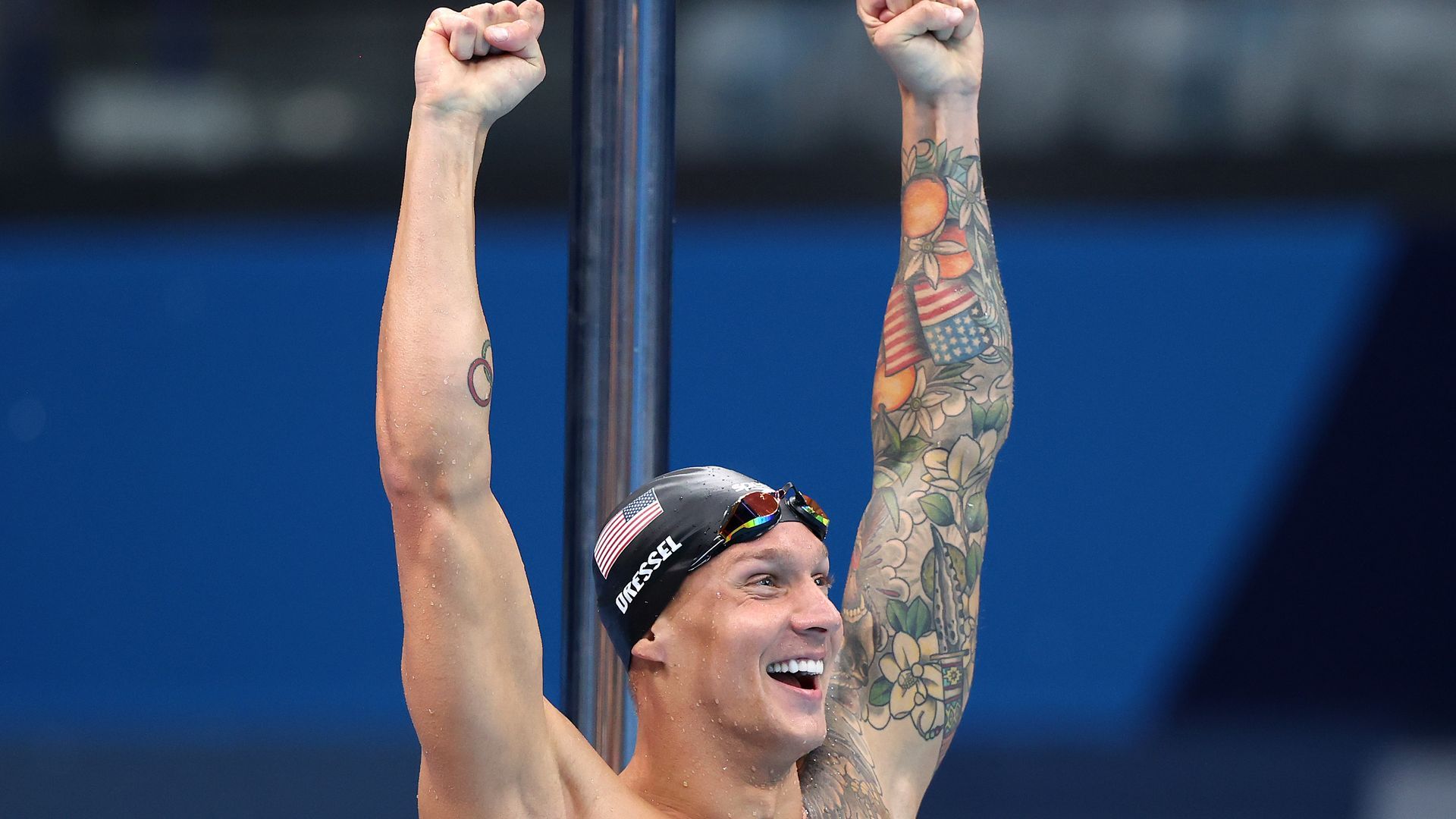 1920x1080 Caeleb Dressel wins Olympic gold in men's 100m freestyle