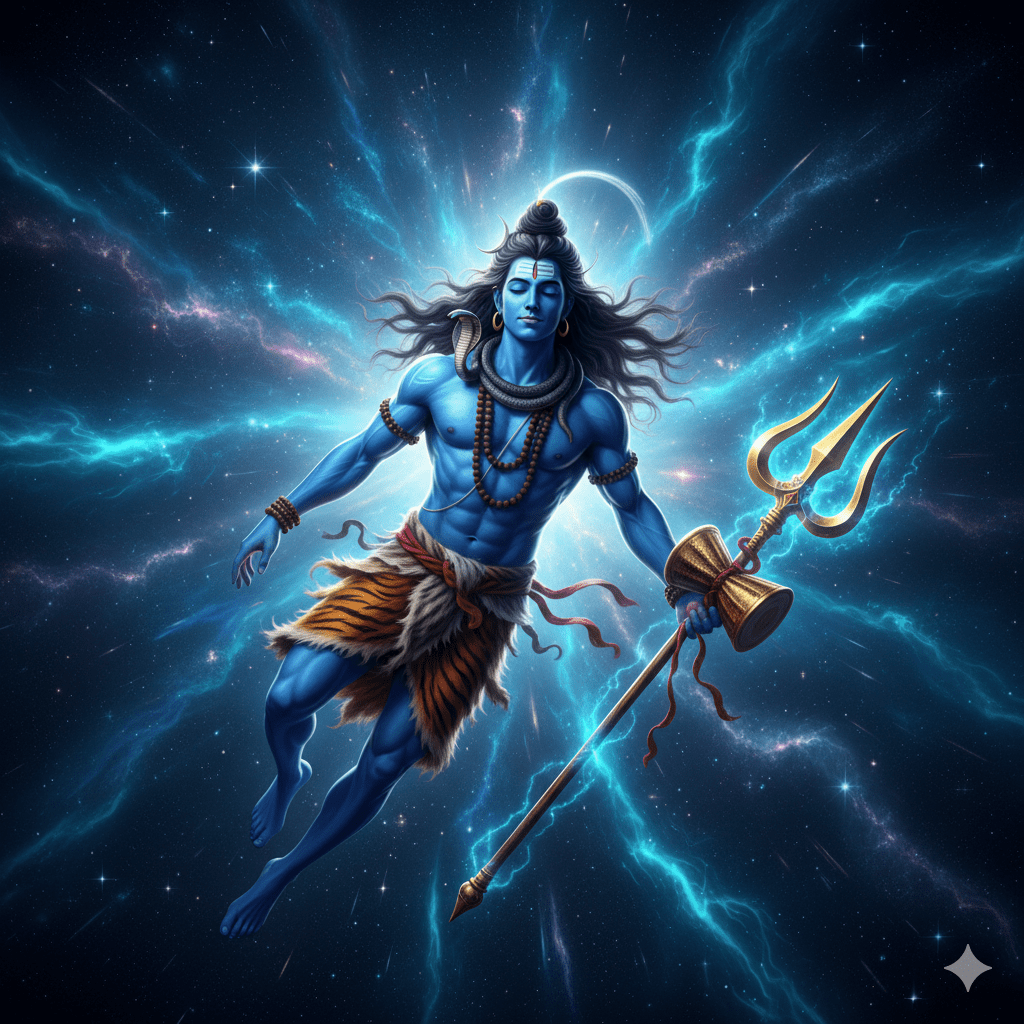 1024x1024 Lord shiva in space wallpaper prompt.