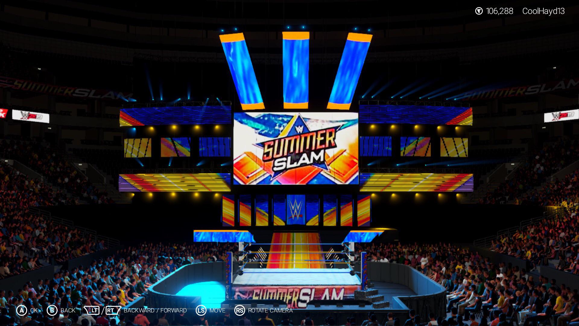 1920x1080 I got bored and made this SummerSlam arena on 2K19. Thoughts?