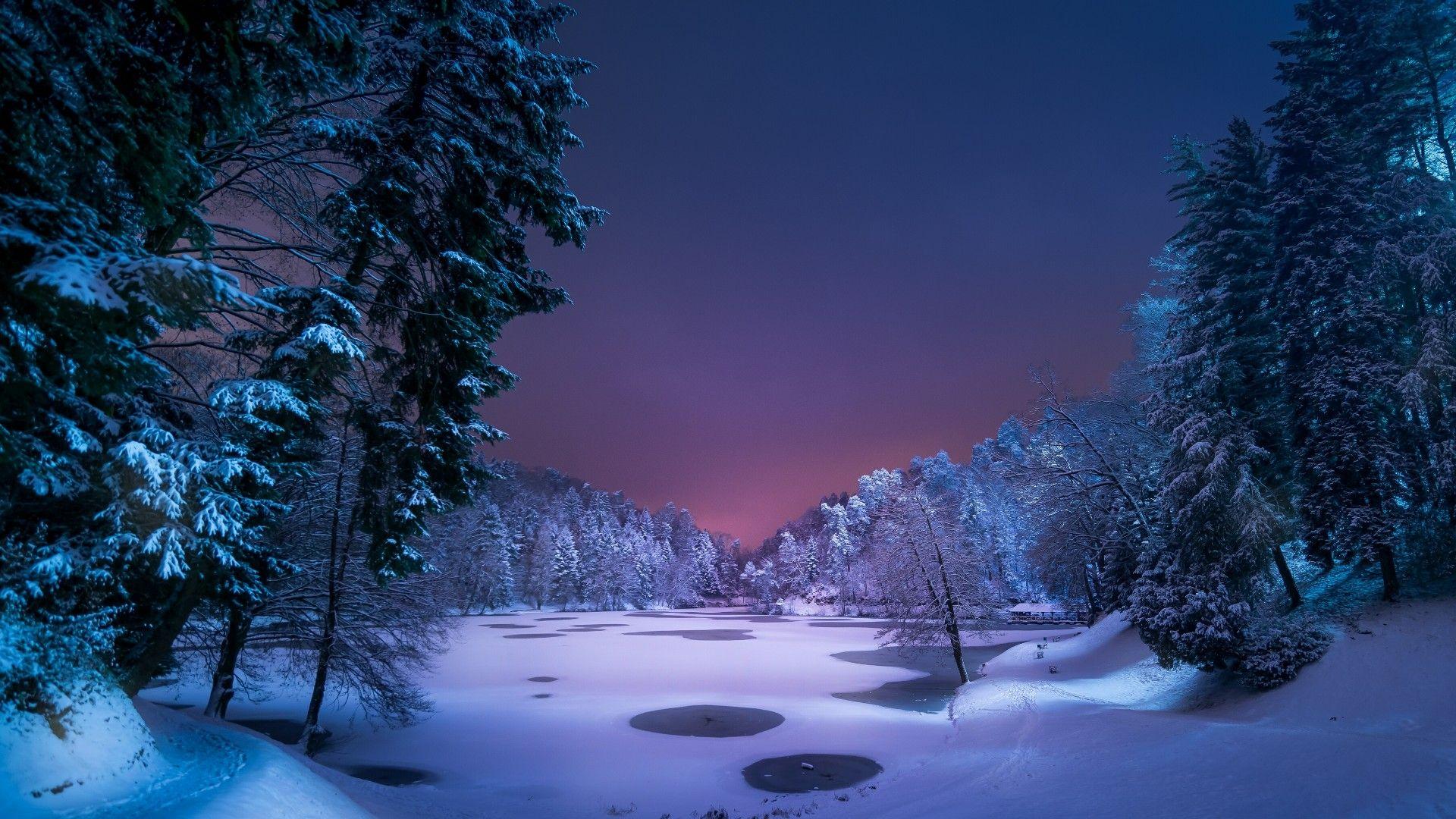Snowy Night Wallpapers Top Free Snowy Night Backgrounds
