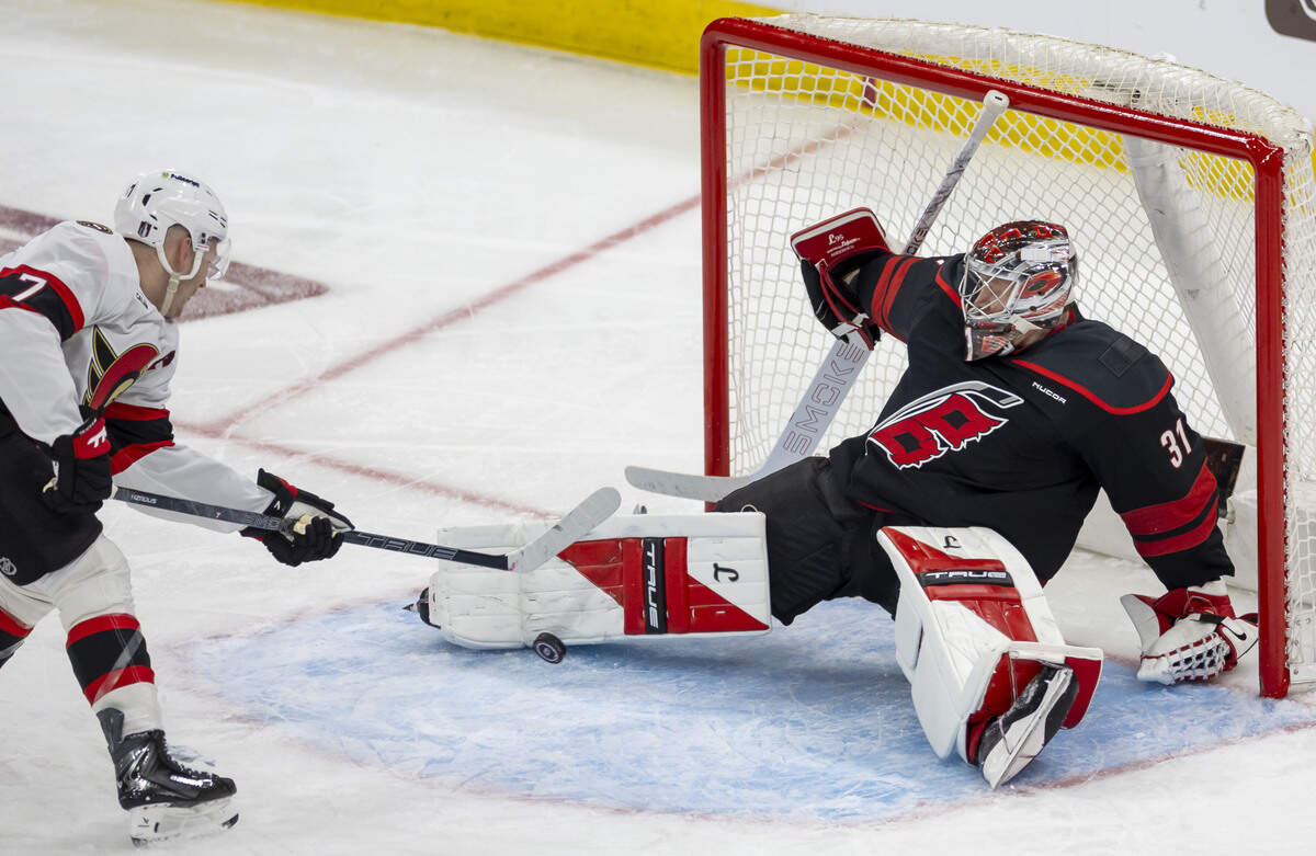 1200x781 Hurricanes goalie Freddie Andersen tall in Carolina sweeps. Raleigh News & Observer