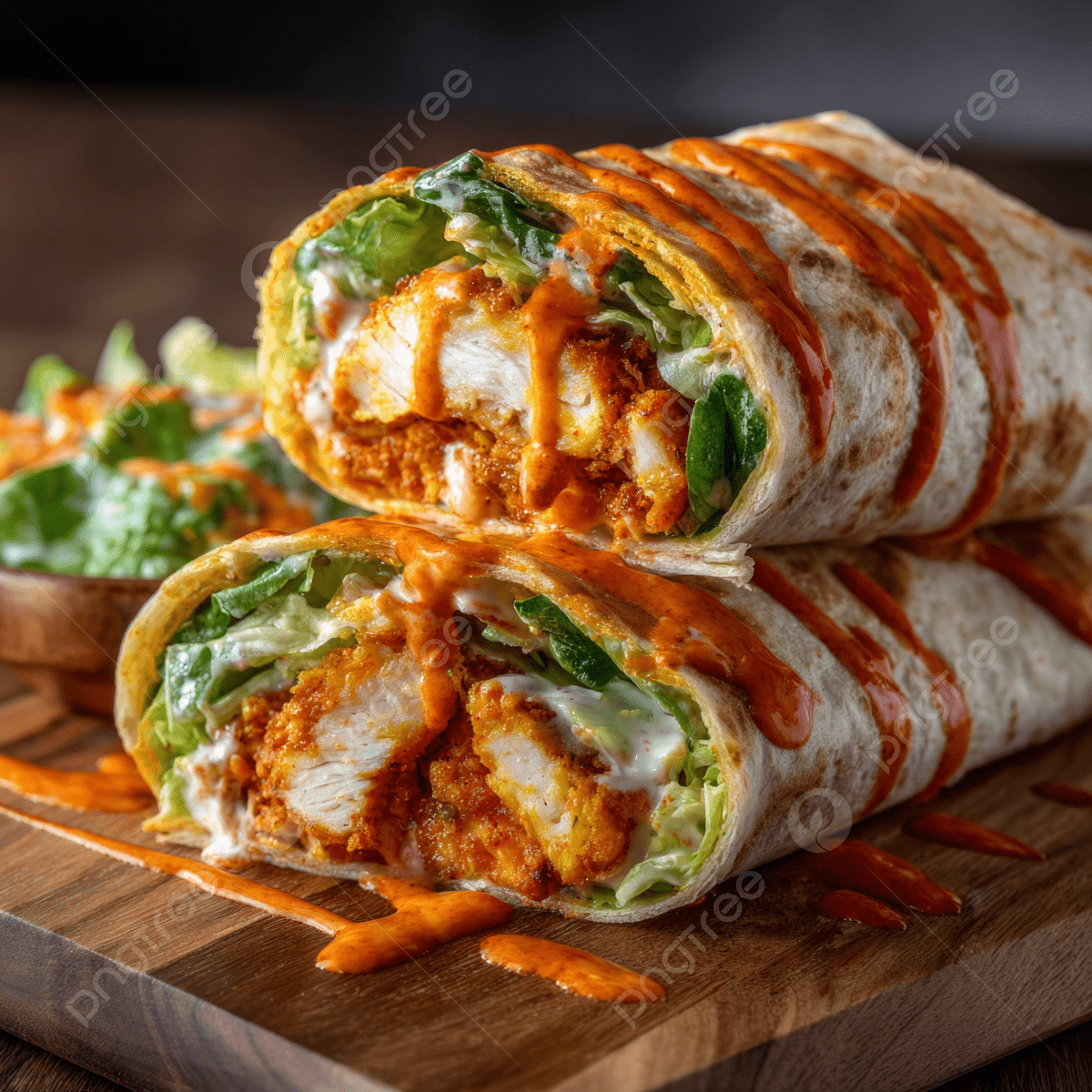 1200x1200 Buffalo Chicken Wrap With Crispy Tossed In Sauce And Ranch Dressing, Buffalo Chicken Wrap, Spicy, Wrap Background Image And Wallpaper for Free Download