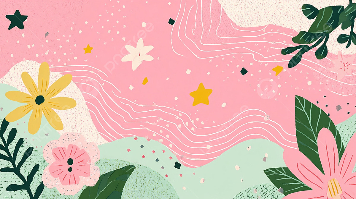 1200x673 Cute Nature Floral Flower Leaf Minimalist Girly Background Wallpaper, Wallpaper, Cute, Nature Background Image And Wallpaper for Free Download