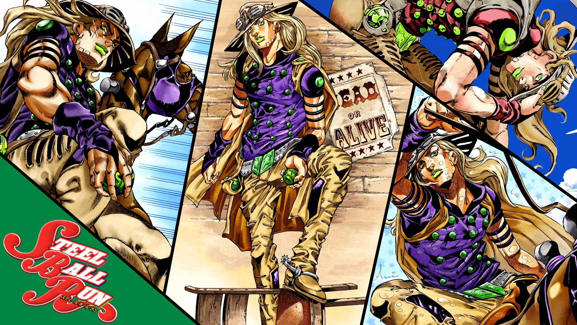 1920x1080 Fanart A wallpaper to commemorate recently finishing Part 7 and *my* favourite character in all of JoJo: Gyro Zeppeli