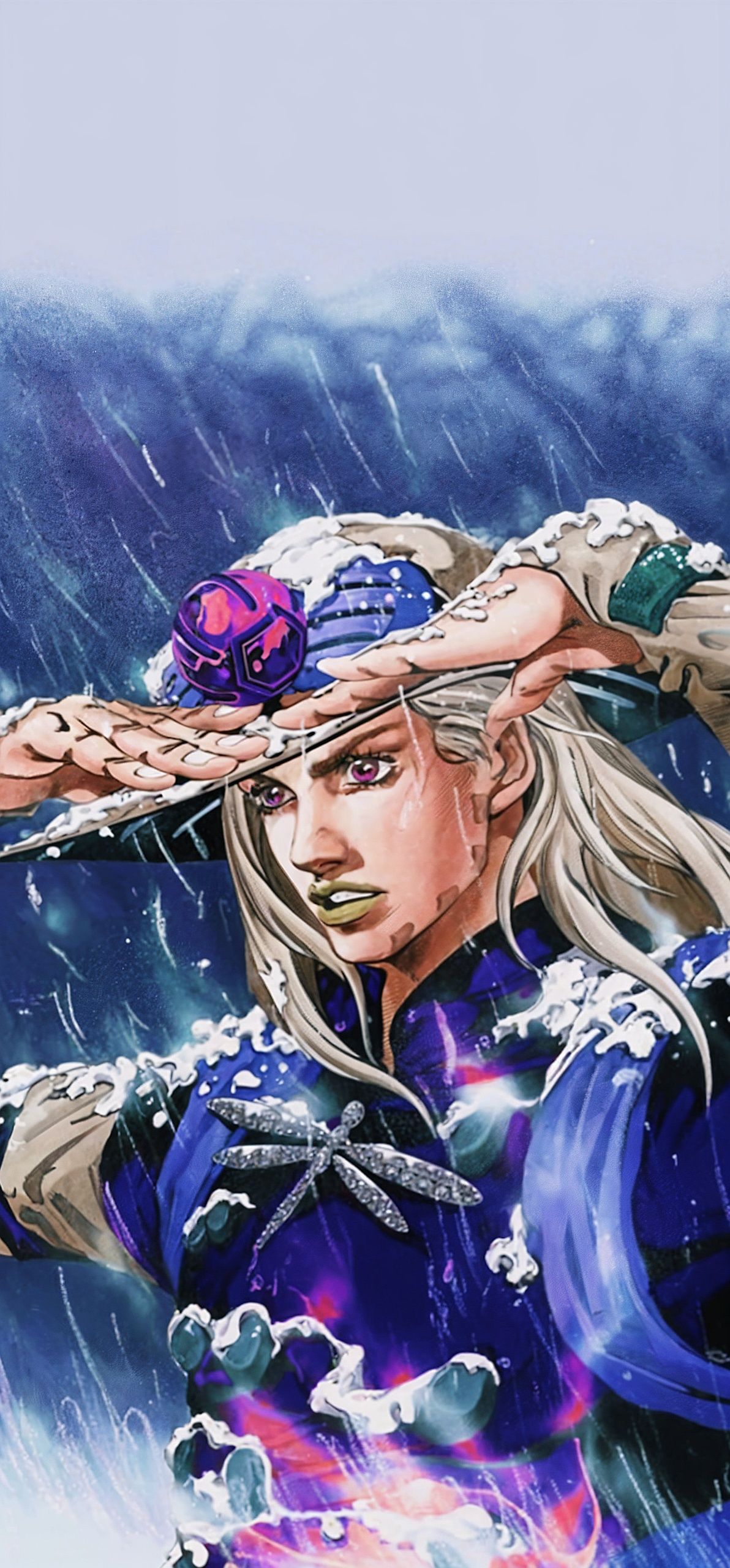 1192x2560 Gyro Zeppei Blue 4K Wallpaper