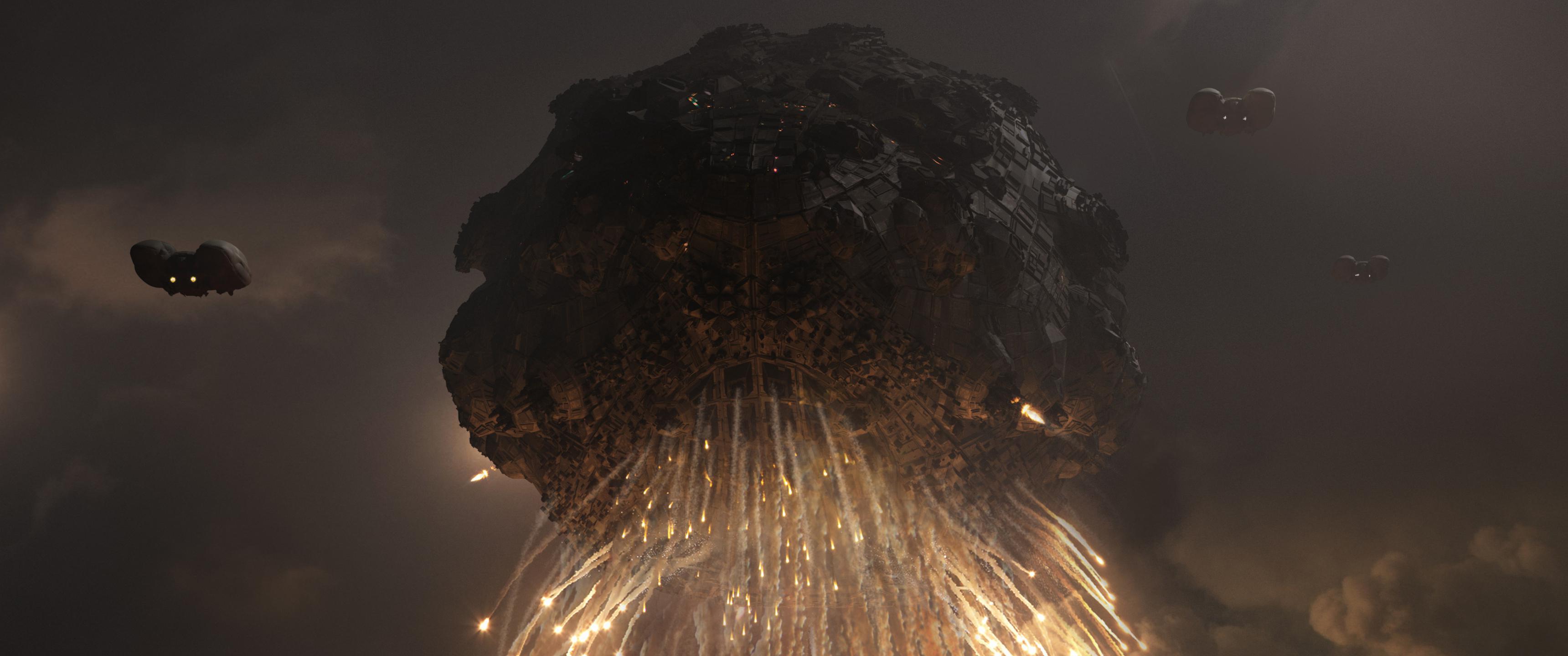 3440x1440 Giedi Prime & Arrakeen concept art by Deak Ferrand [3440x1440]