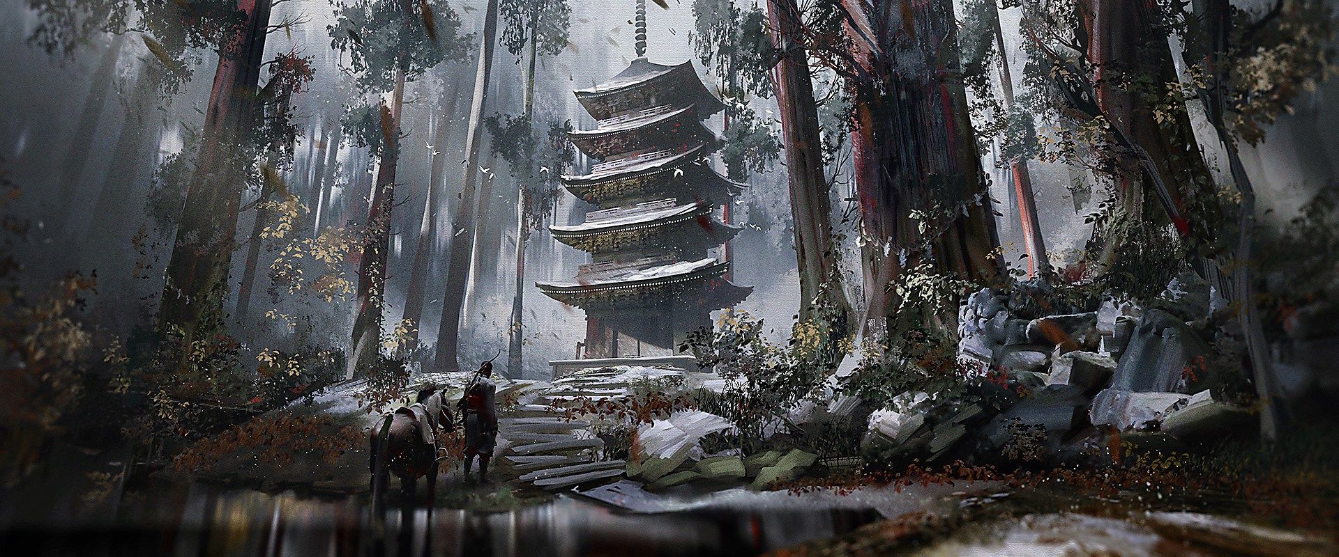 1920x800 These Ghost of Tsushima art prints let you get lost in the game's stunning landscapes