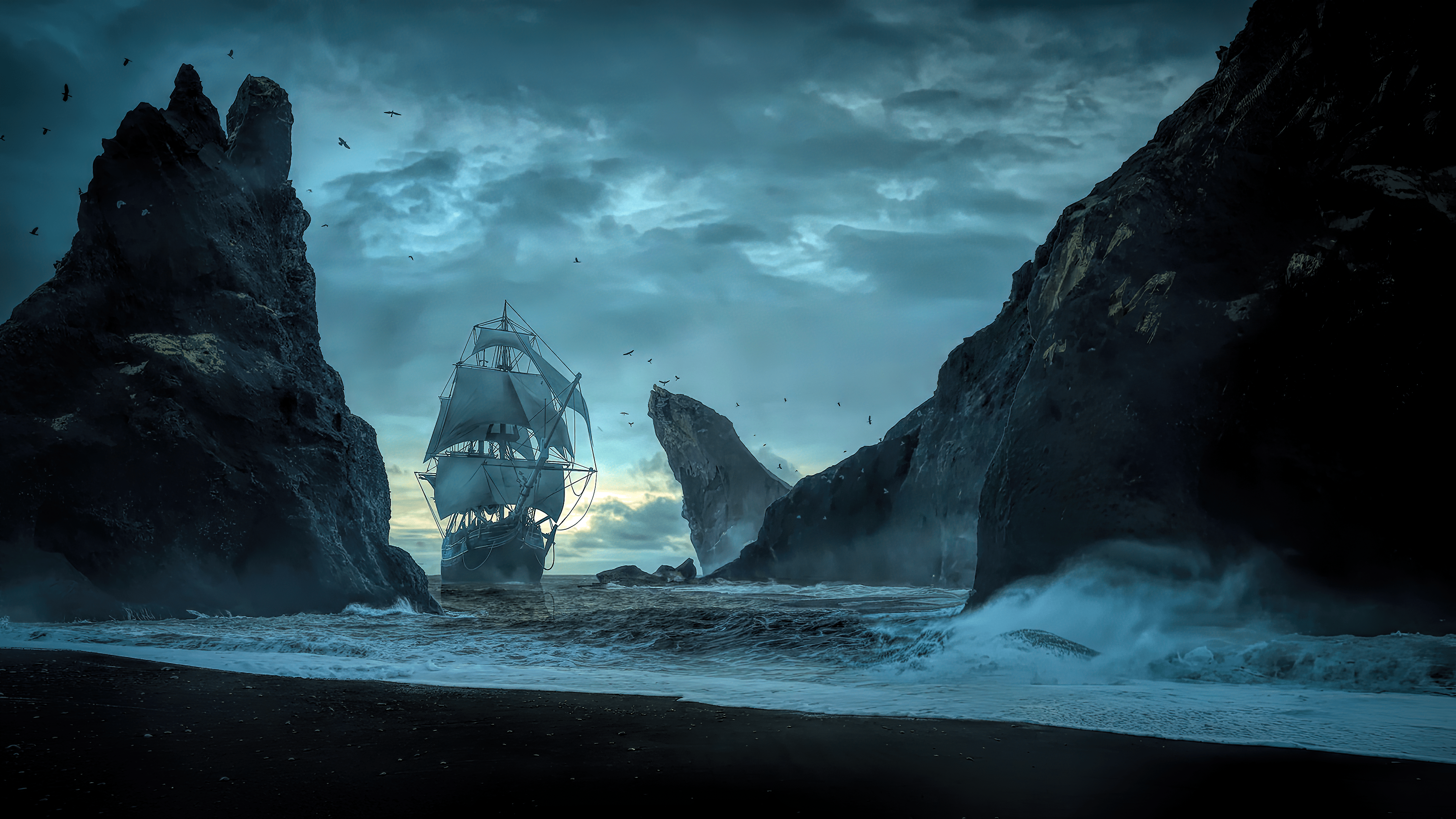 3840x2160 Dangerous Cliffs (3840x2160)