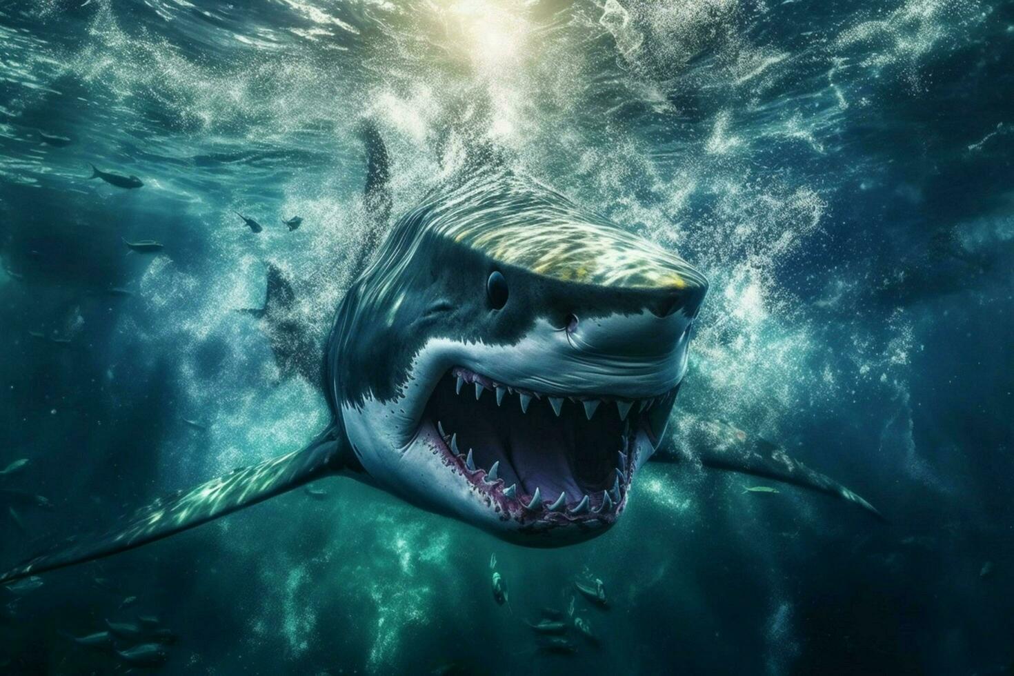 1470x980 dangerous shark underwater
