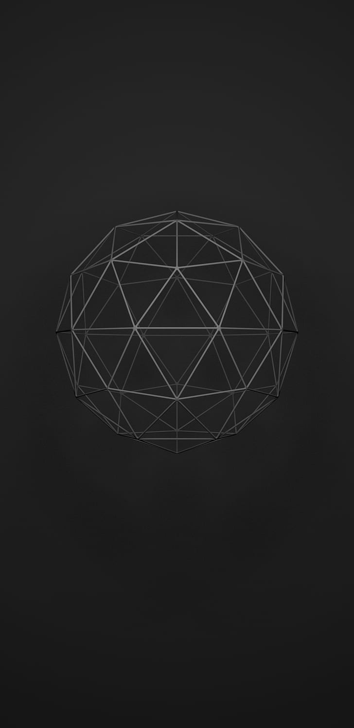 728x1496 HD wallpaper: dark, geometric figures, minimalism