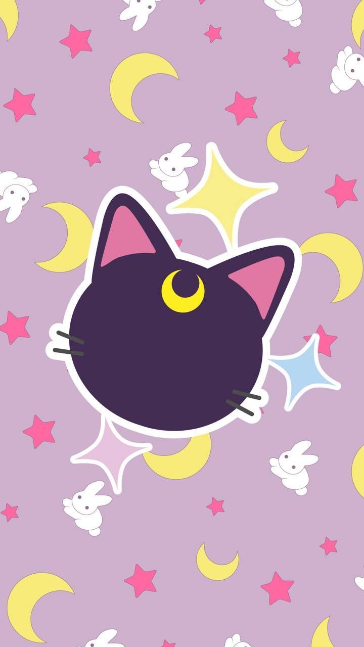 720x1280 Sailor moon luna wallpaper aesthetic. Sailor moon cat, 4k sailor moon, Sailor moon art