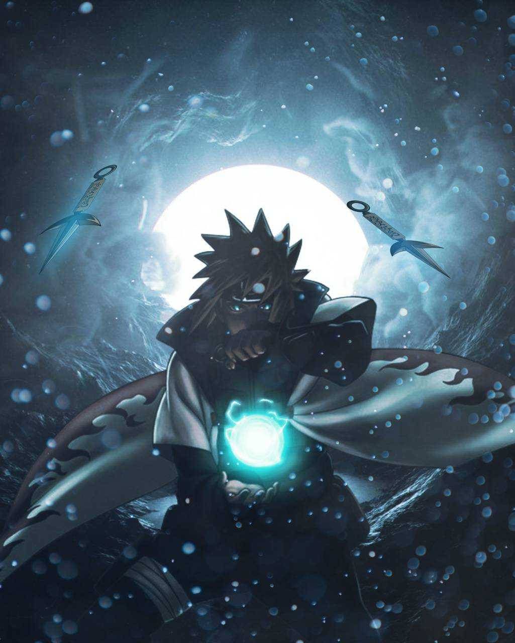 1025x1280 Minato Rasengan And Kunai Wallpaper