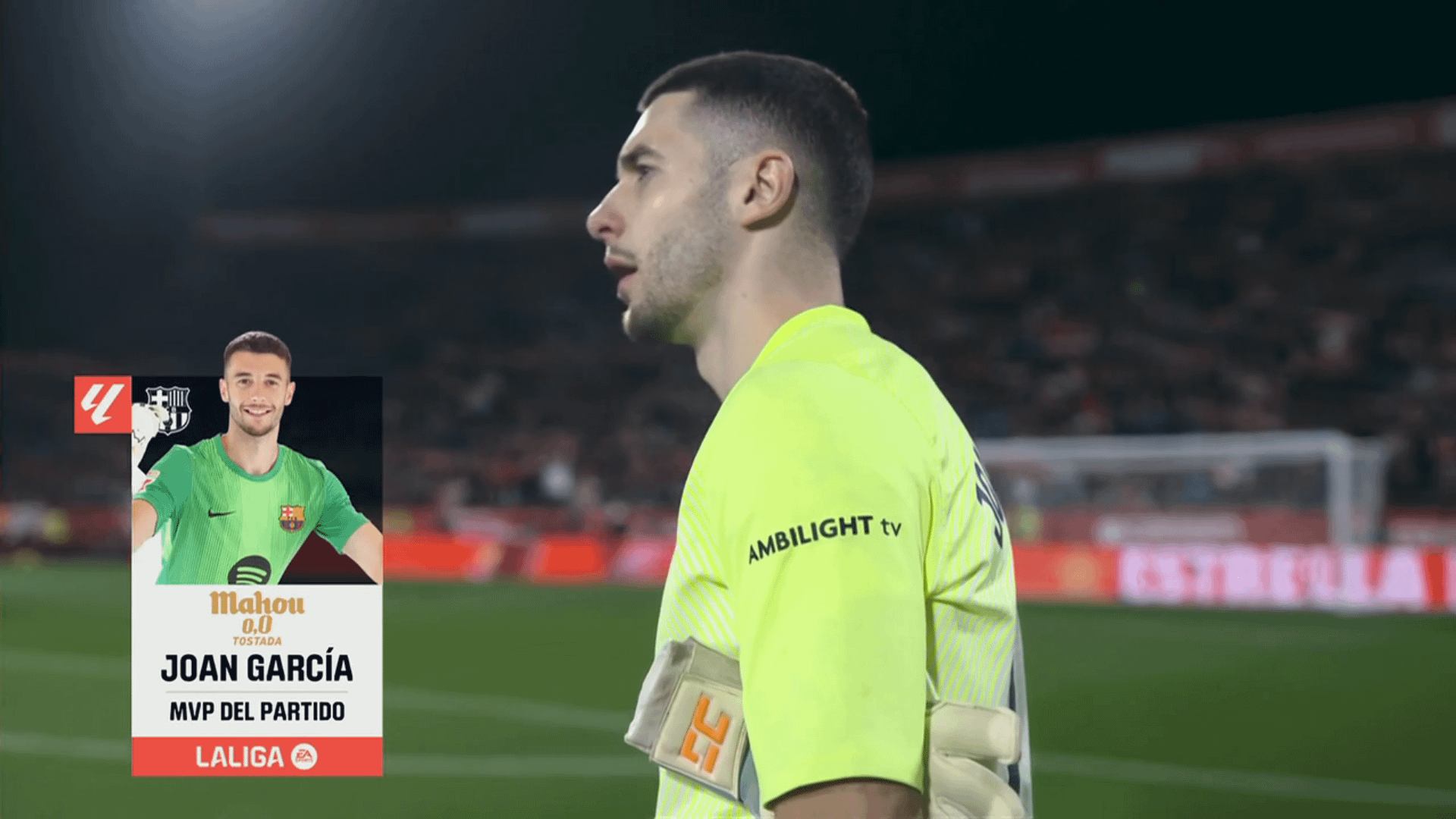 1920x1080 Joan Garcia, with 7 saves, is the MVP of the game against Girona