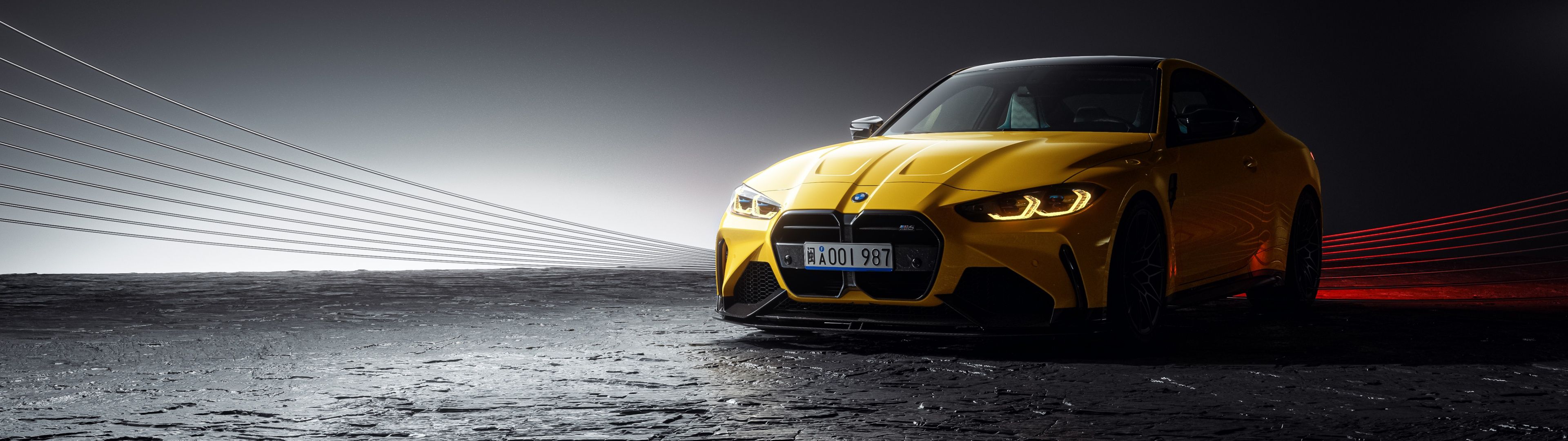 3840x1080 BMW M4 Competition Wallpaper 4K, Dark background, 5K