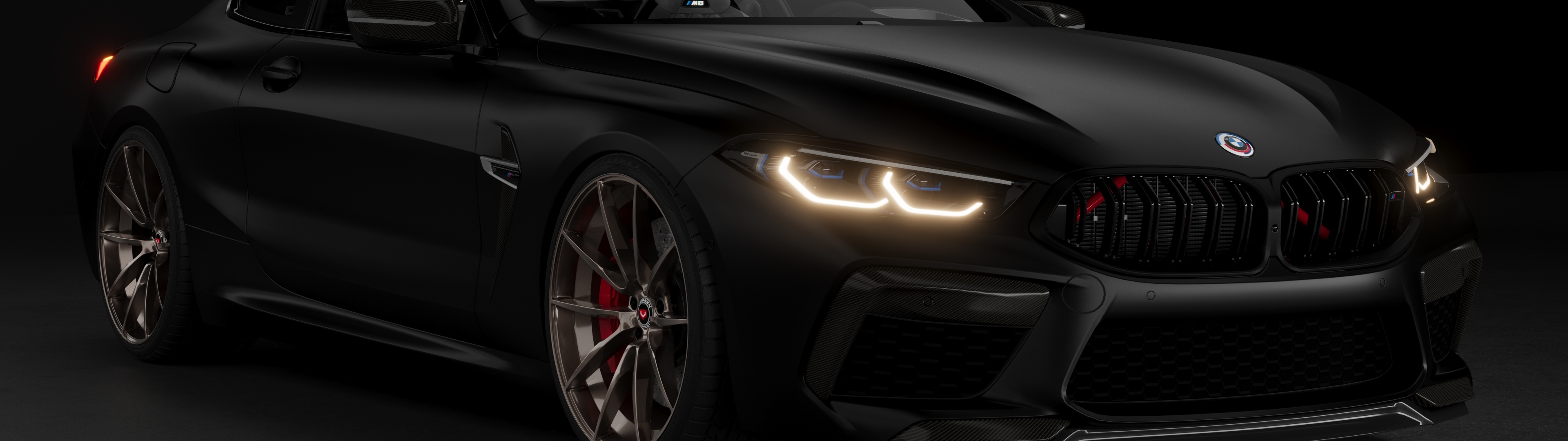 3840x1080 BMW M8 Gran Coupe Wallpaper 4K, Dark aesthetic, Performance car