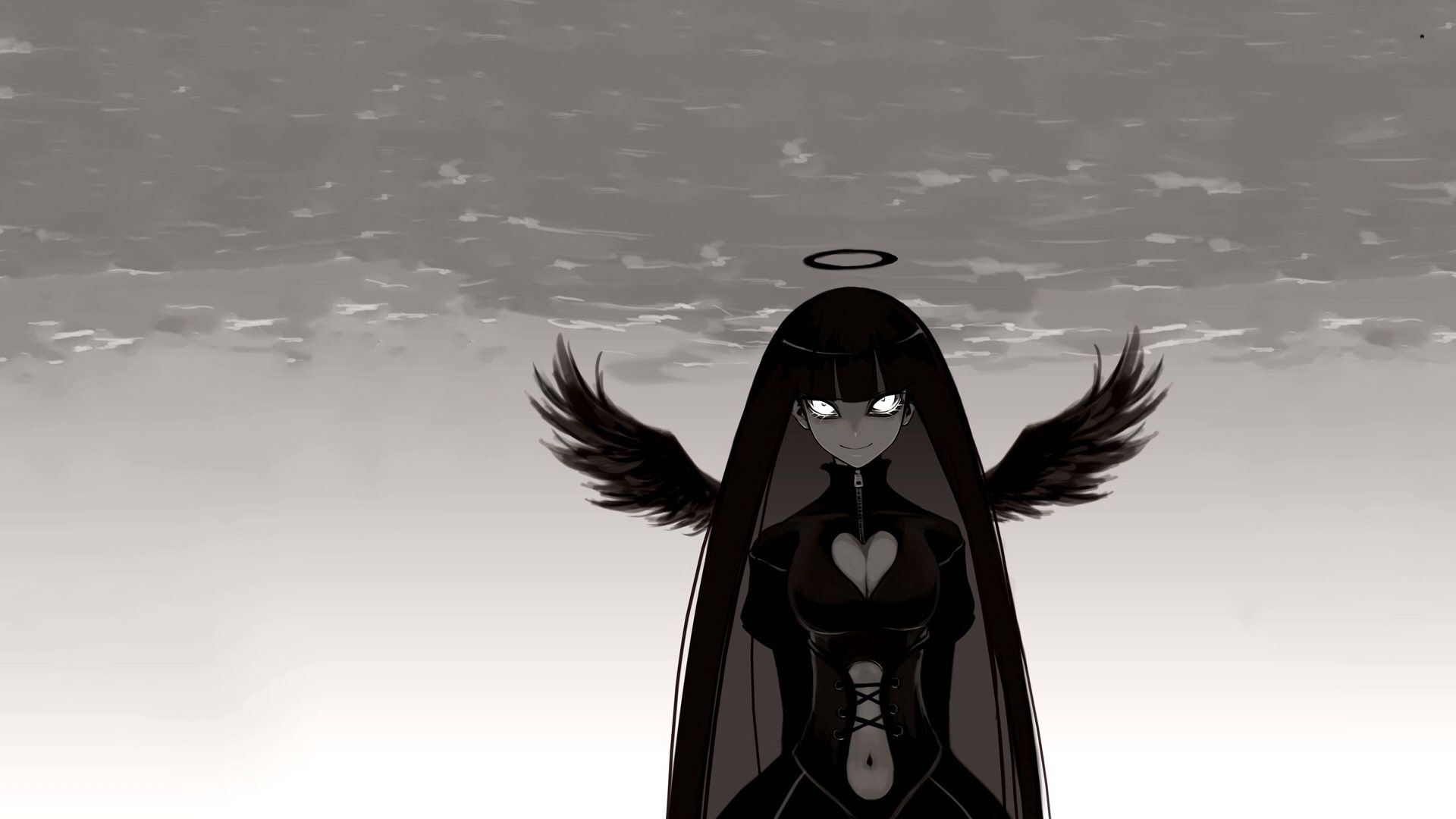 1920x1080 Wallpaper look, girl, anime, art, Panty & Stocking with Garterbelt for mobile and desktop, section сэйнэн, resolution 1920x1080