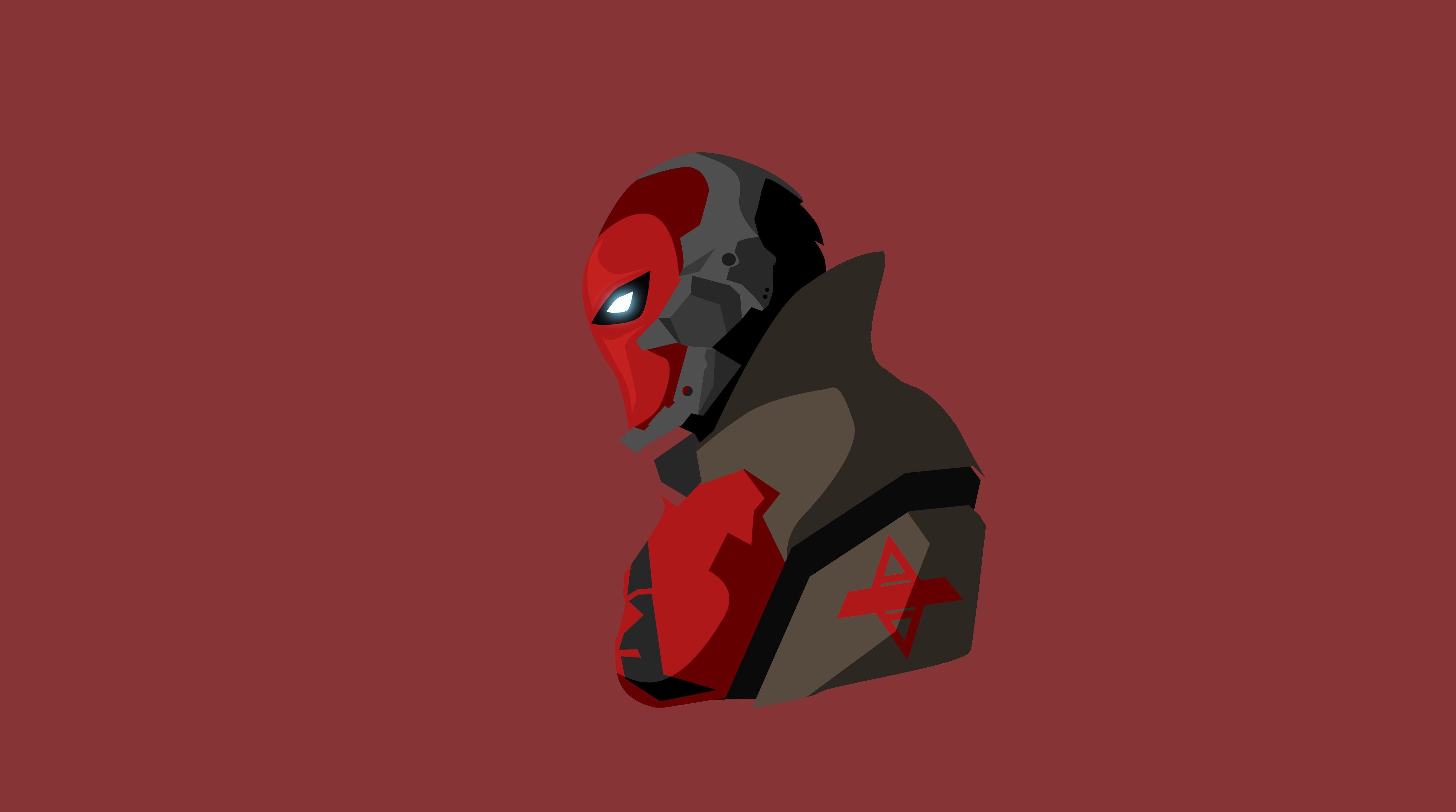 4445x2480 Red Hood Minimalism, HD Superheroes, 4k Wallpaper, Image, Background, Photo and Picture