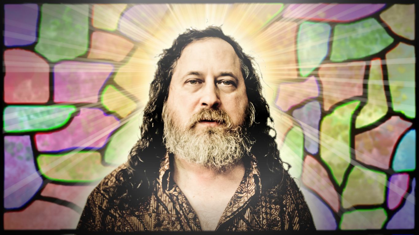 1366x768 Richard Stallman. Trisquel GNU Linux - ¡Vai Por Libre!