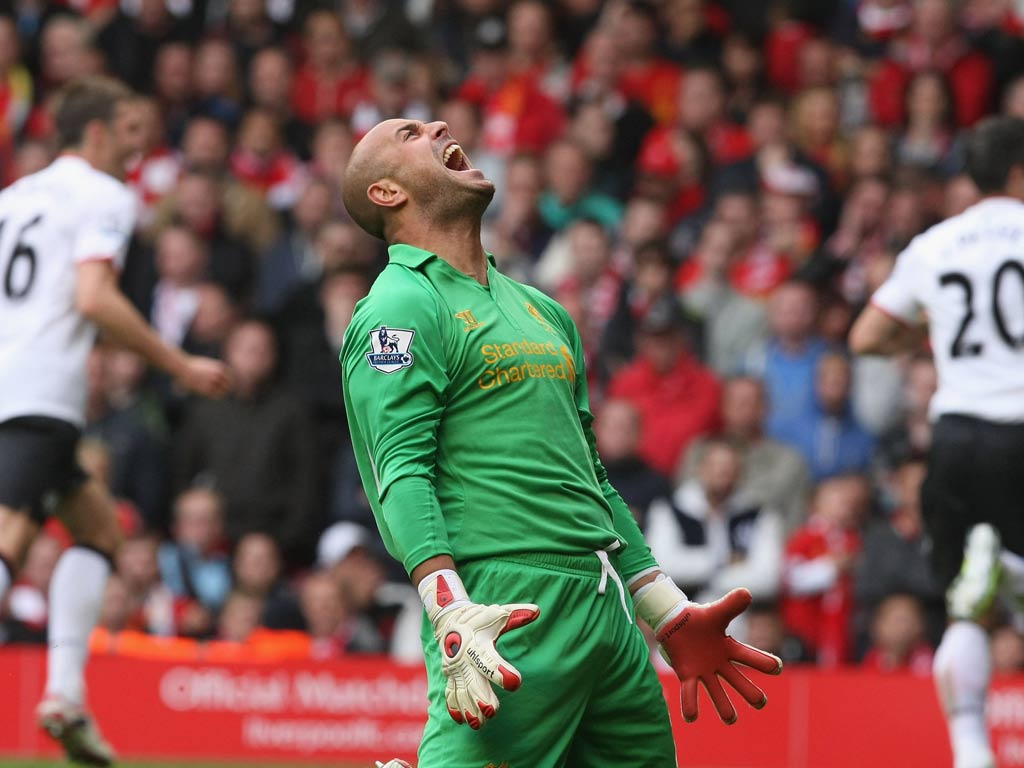 1024x768 Liverpool goalkeeper Pepe Reina in fitness fight to make Mersey derby