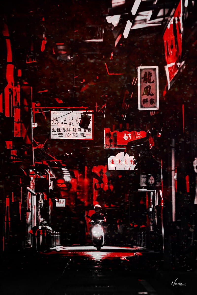 800x1200 City Aesthetic, japan, japanese, night, red, redaesthetic, HD phone wallpaper