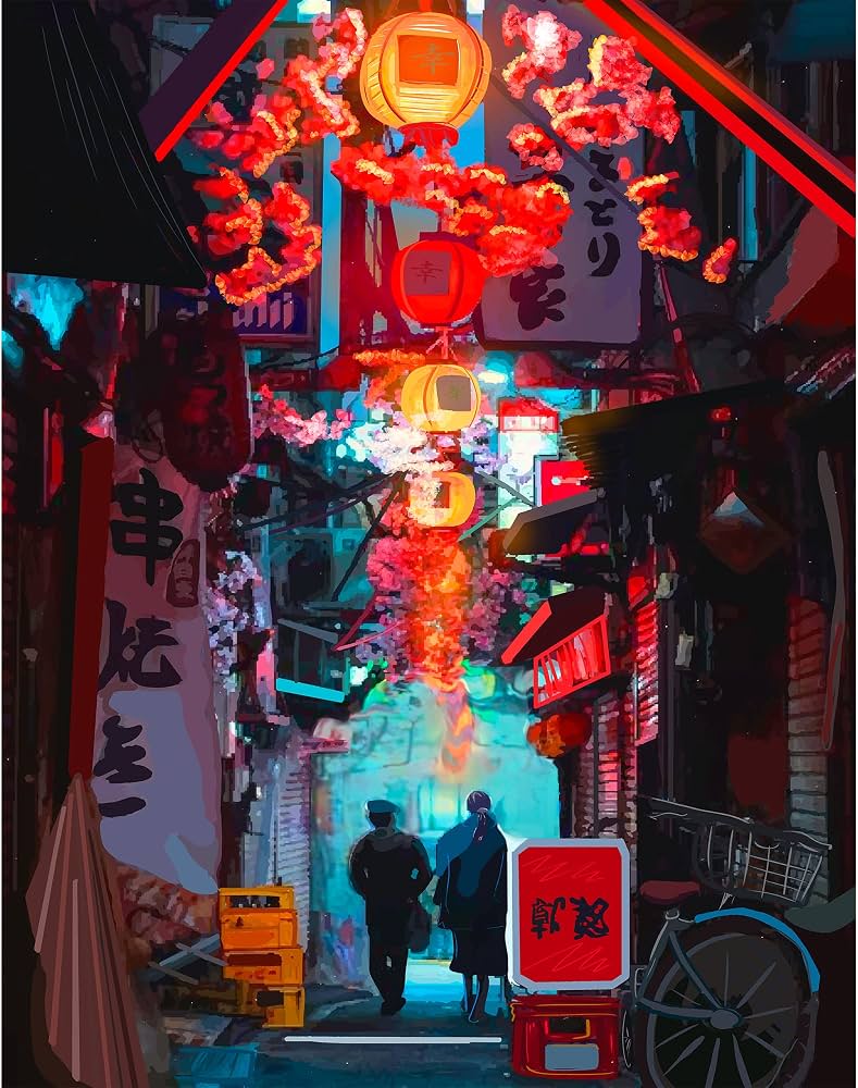 789x1000 Japan Poster Japanese Print City Artwork on Canvas Roll Art Anime Wall Art Picture Gift Night City Wall Decor Poster for Room Aesthetic Bedroom Kitchen