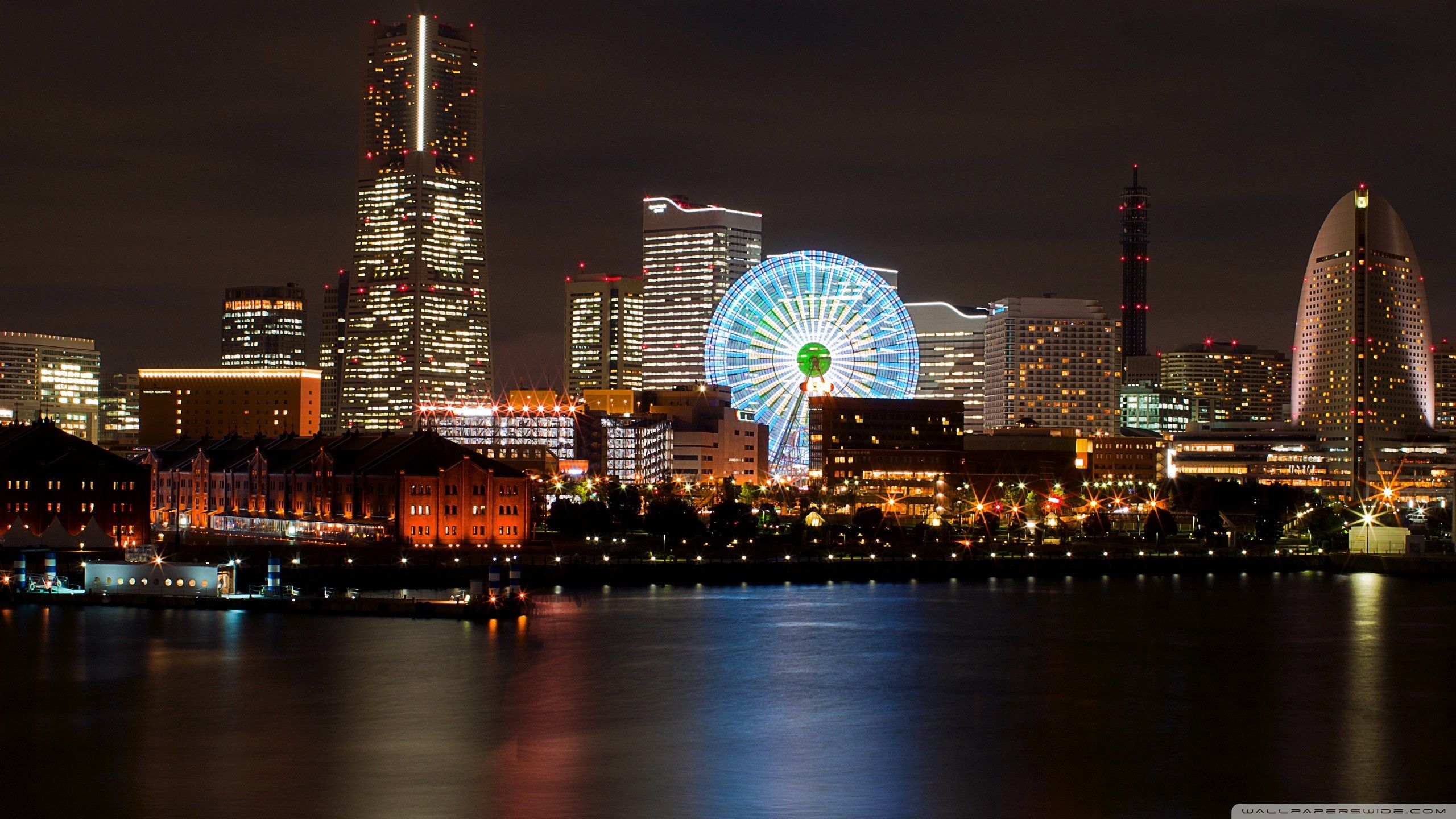 2560x1440 Japanese City At Night 4K UHD Wallpaper for UltraHD Desktop and TV : Dual Monitor : Smartphone and Tablet Devices