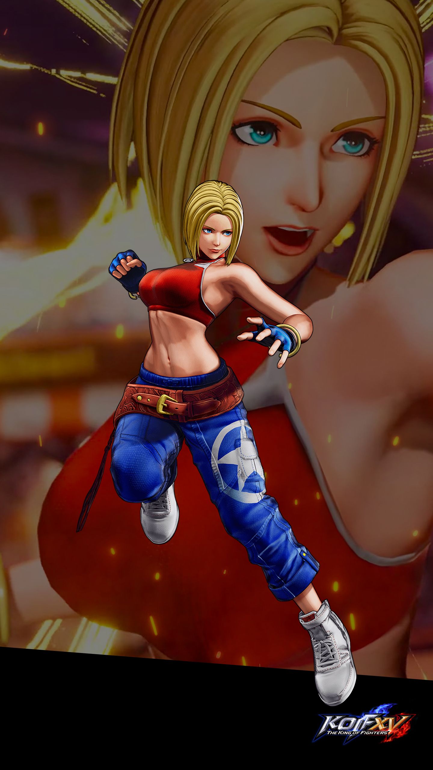 1440x2560 The King of Fighters XV Mary Wallpaper with Monocle