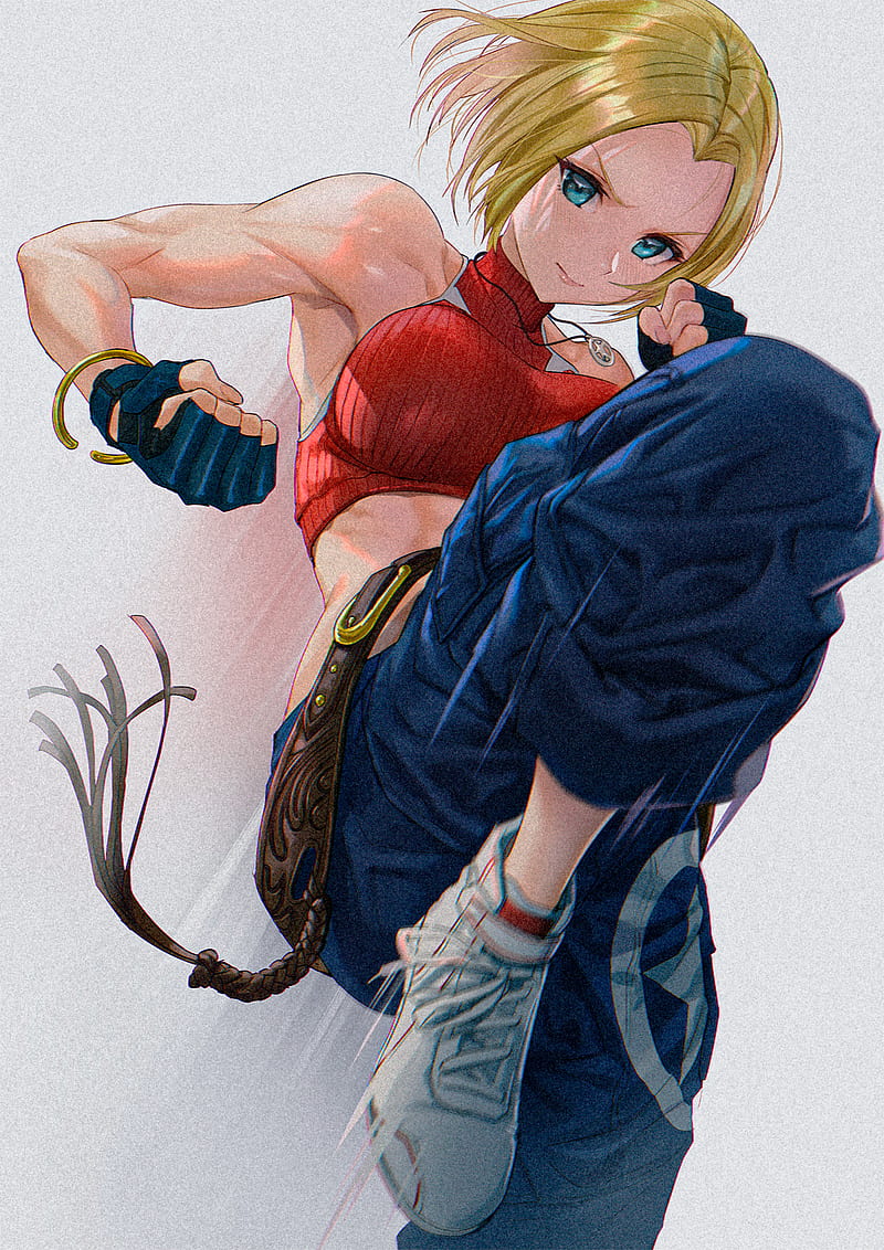 800x1132 Anime, anime girls, big boobs, King of Fighters, Blue Mary, short hair, blonde, HD phone wallpaper