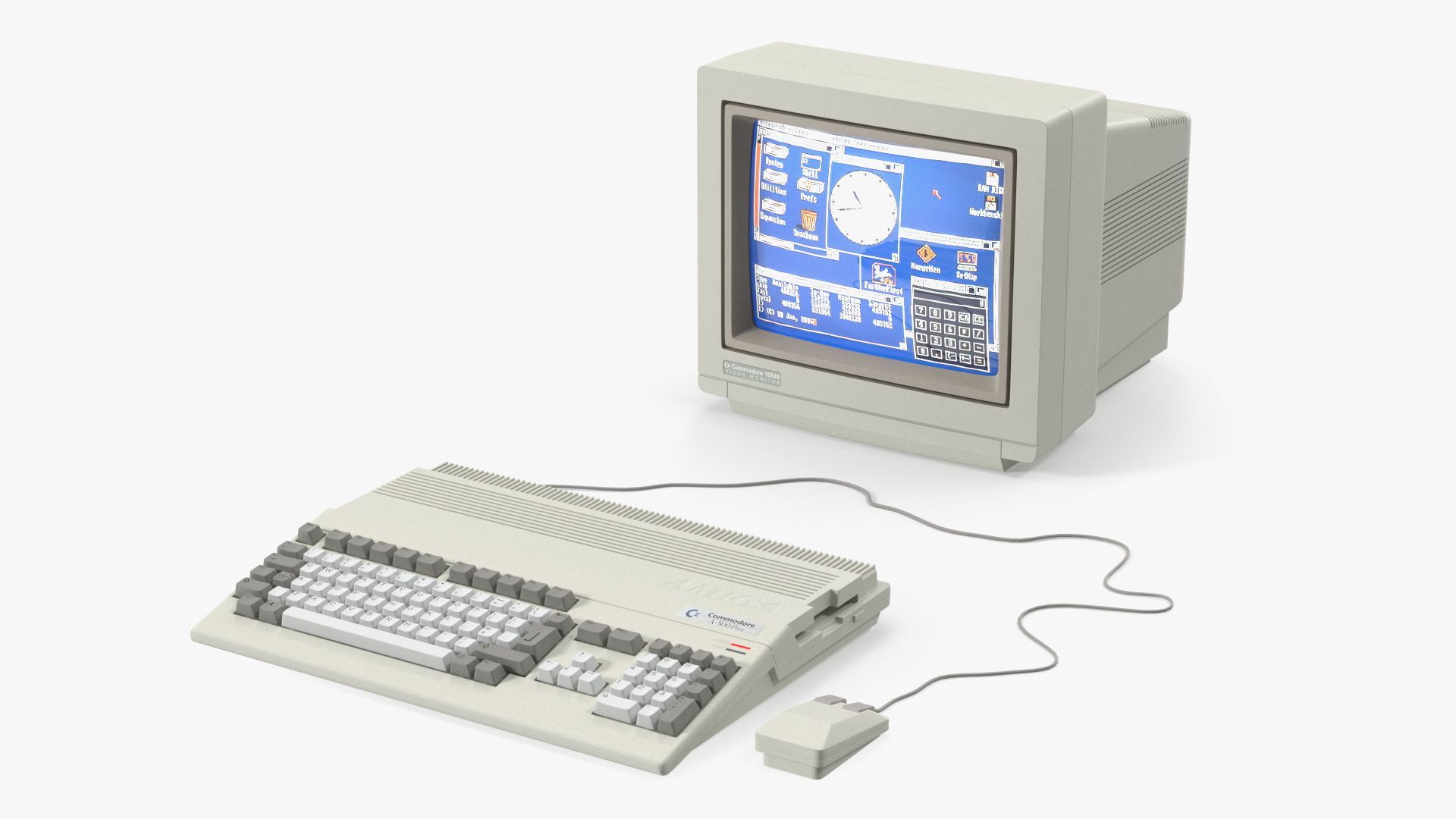 1920x1080 Commodore Amiga 500 Computer with Monitor 3D Model $79 - .3Ds .blend .c4d .fbx .max .ma .lxo .obj