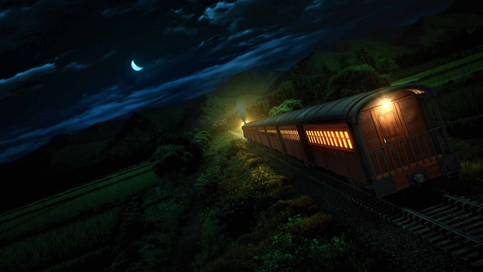 1920x1080 Train Nature HD Demon Slayer Kimetsu no Yaiba Wallpaper