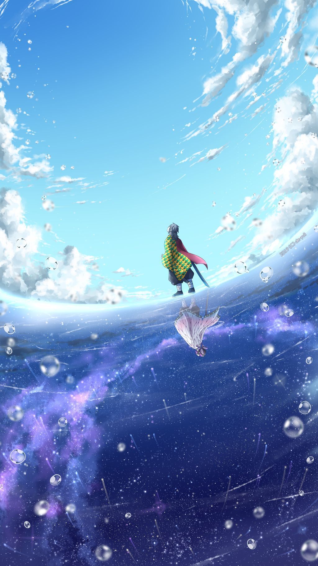 1024x1821 Ambience ideas. anime stars sky, anime night sky stars, anime person under starry sky