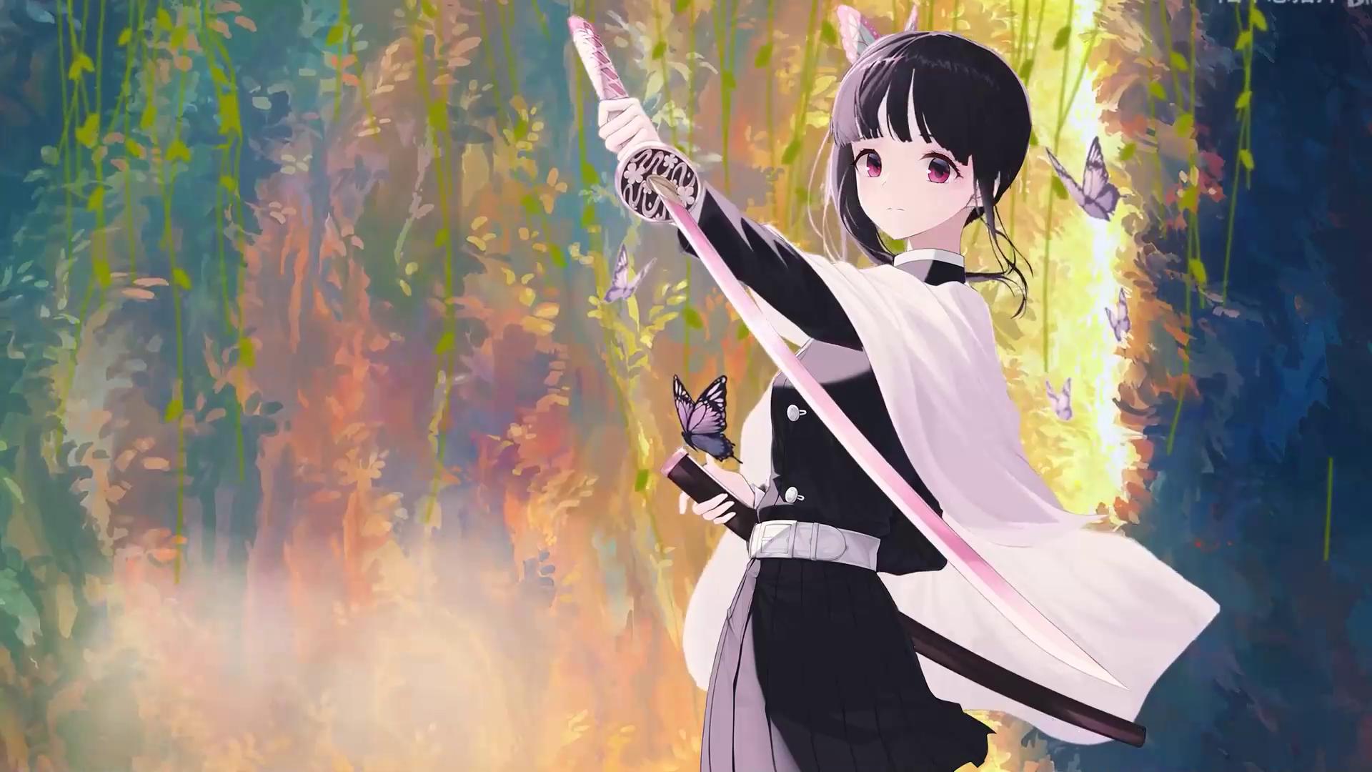 1920x1080 Kanao Tsuyuri in Natural Forest (Kimetsu No Yaiba) Live Wallpaper