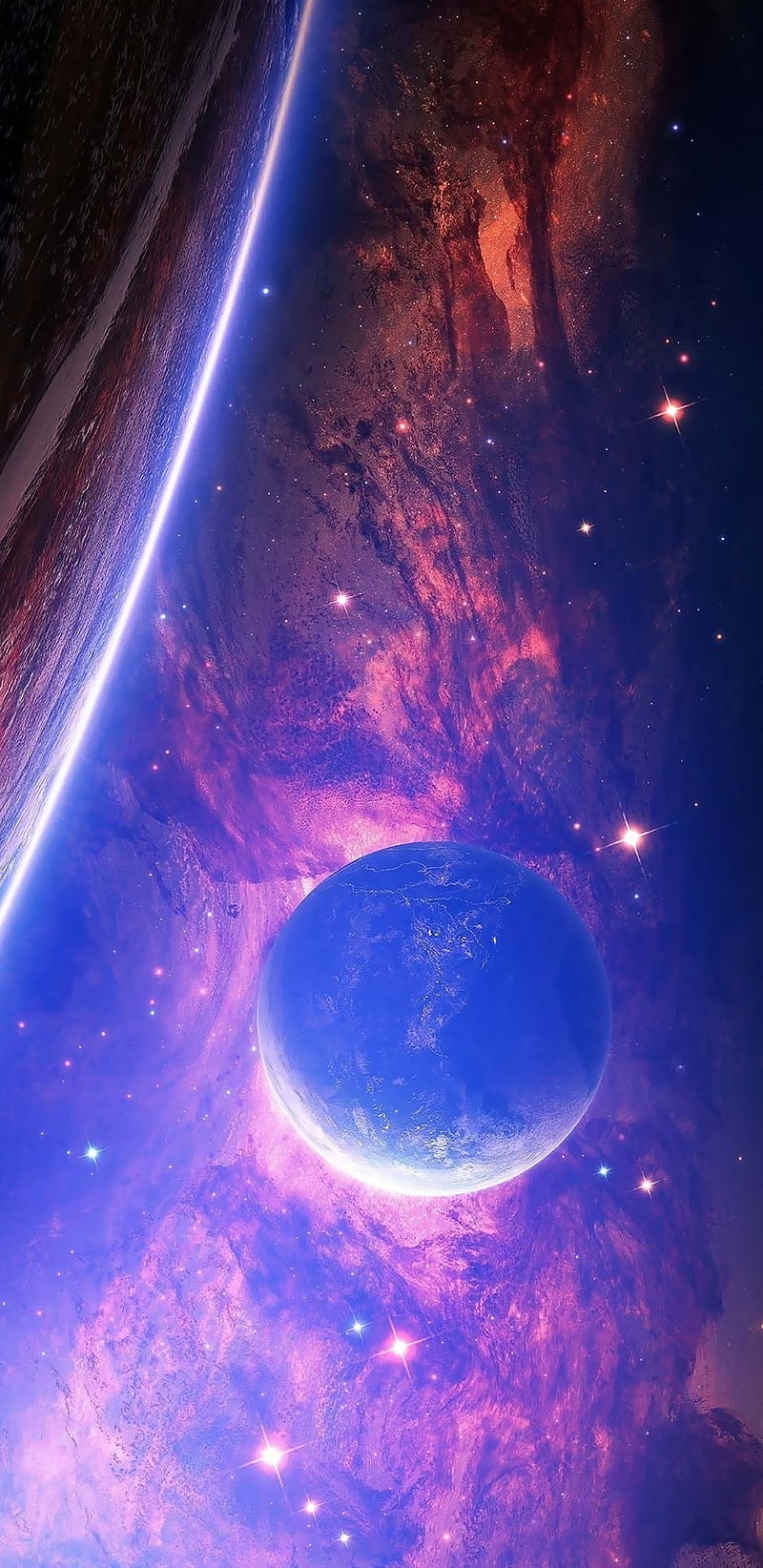 800x1644 The Nature of Space, alien, black, blue, cosmos, earth, outer space, stars, world, HD phone wallpaper