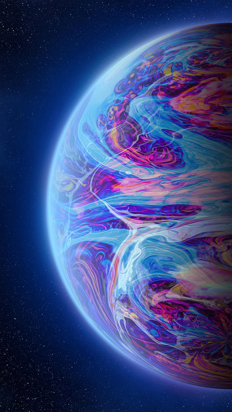 800x1422 Planet alien, bonito, blue, colorful, cosmos, earth, galaxy, purple, space, HD phone wallpaper